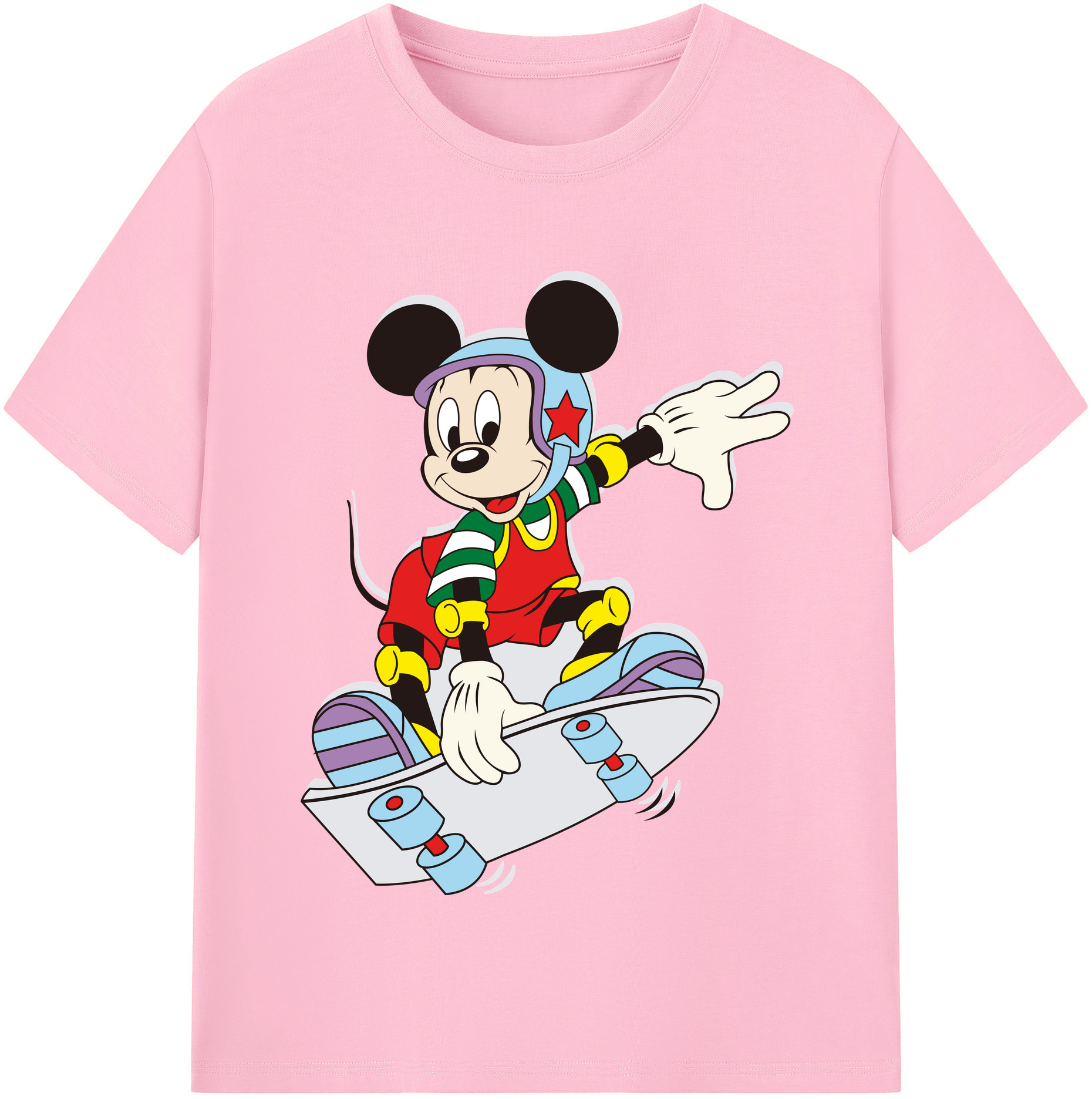 （画像用） ミッキーマウス Mickey Mouse 綿100％半袖Tシャツ（フロントプリント）
