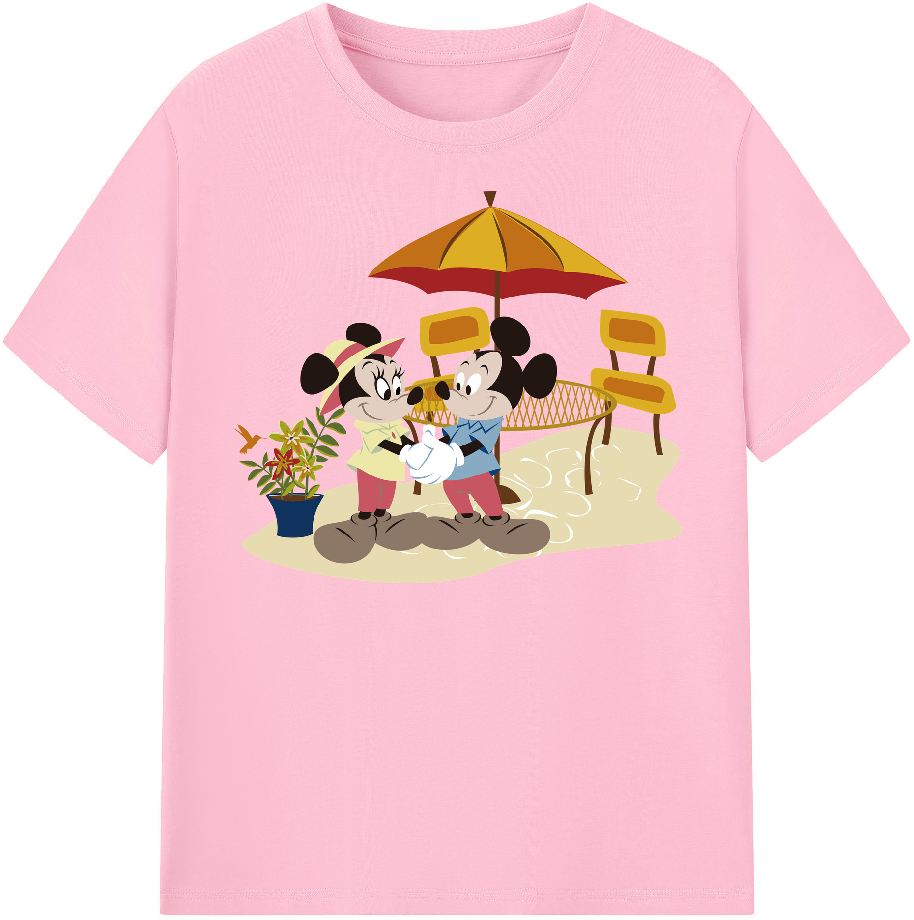 （画像用） ミッキーマウス Mickey Mouse 綿100％半袖Tシャツ（フロントプリント）