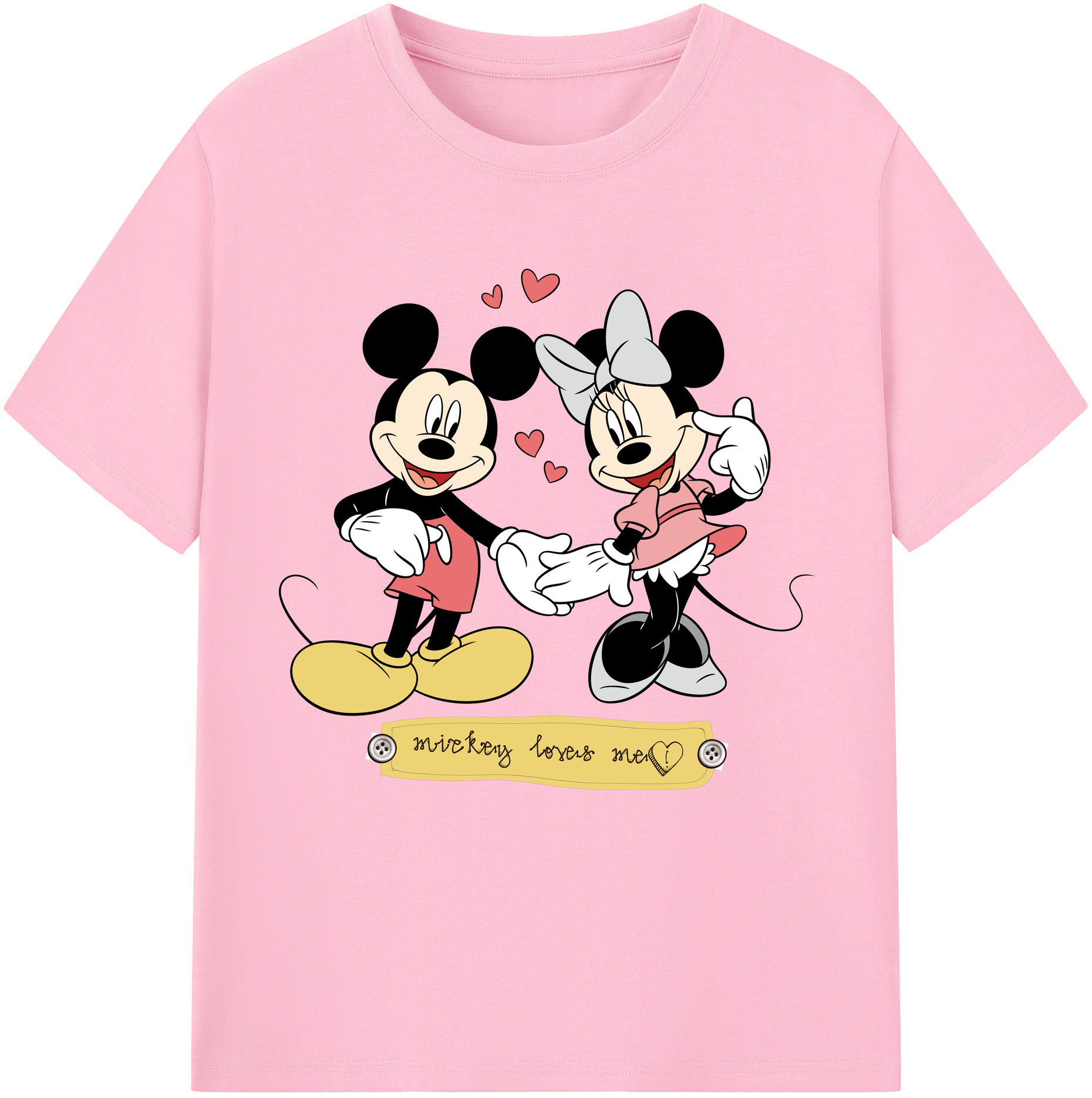 （画像用） ミッキーマウス Mickey Mouse 綿100％半袖Tシャツ（フロントプリント）