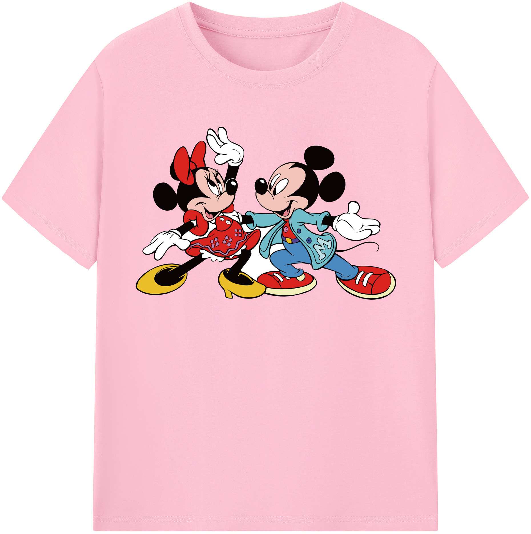 （画像用） ミッキーマウス Mickey Mouse 綿100％半袖Tシャツ（フロントプリント）