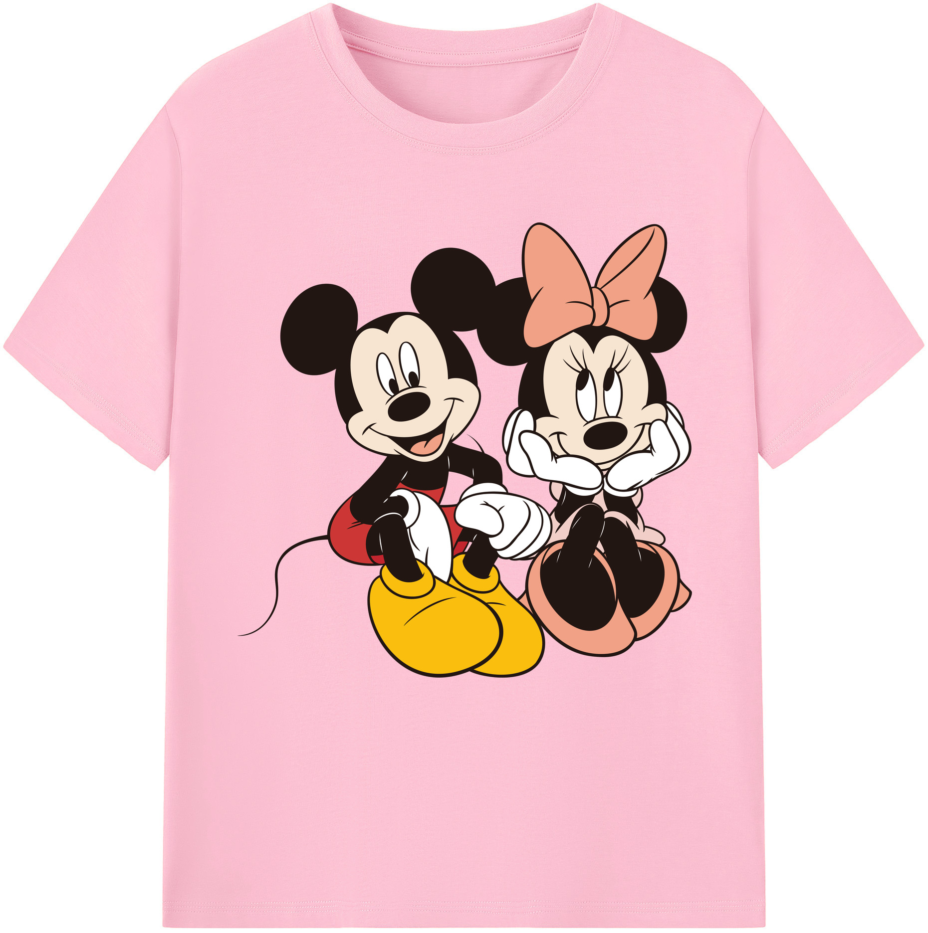 （画像用） ミッキーマウス Mickey Mouse 綿100％半袖Tシャツ（フロントプリント）
