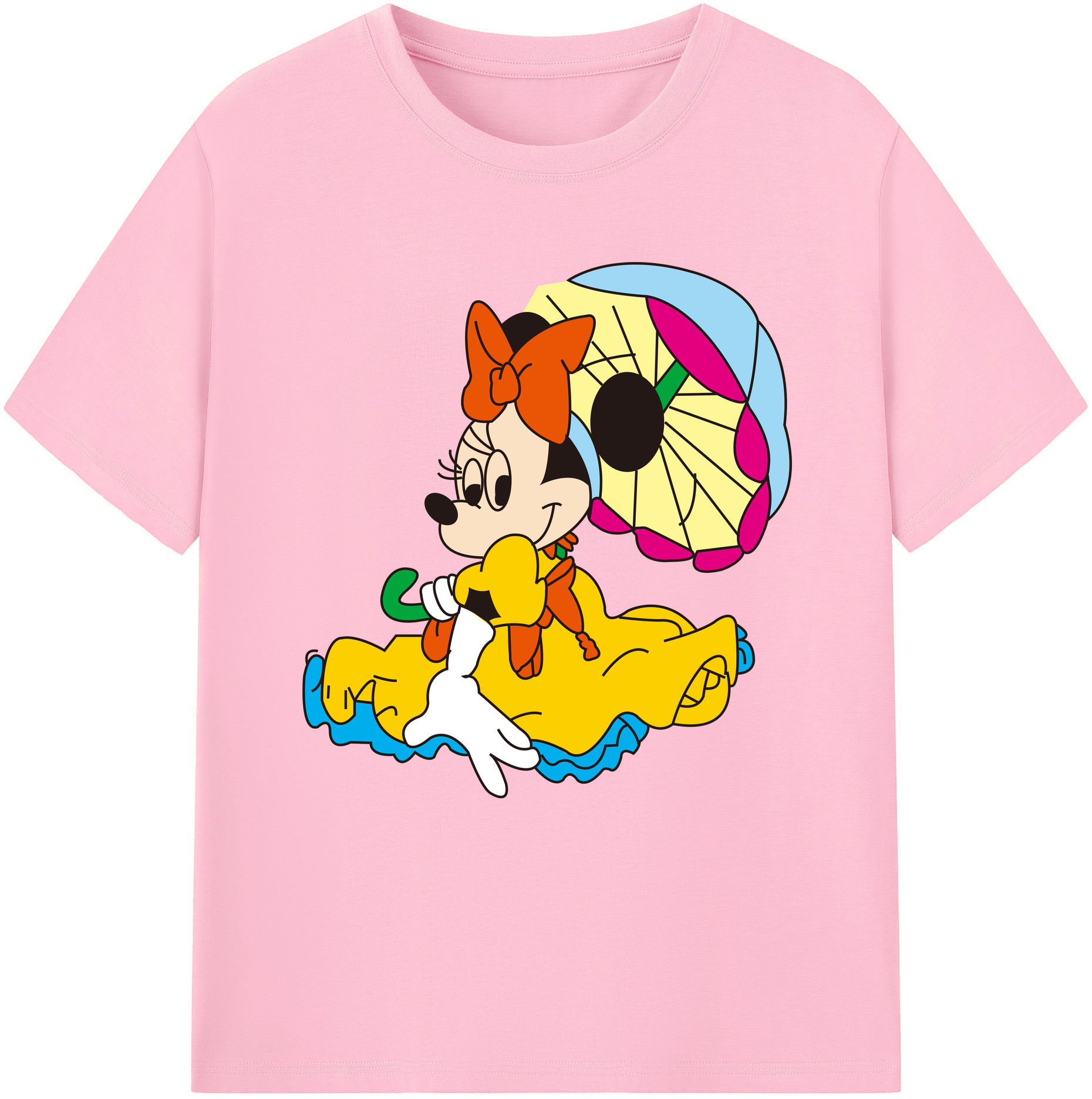 （画像用） ミッキーマウス Mickey Mouse 綿100％半袖Tシャツ（フロントプリント）