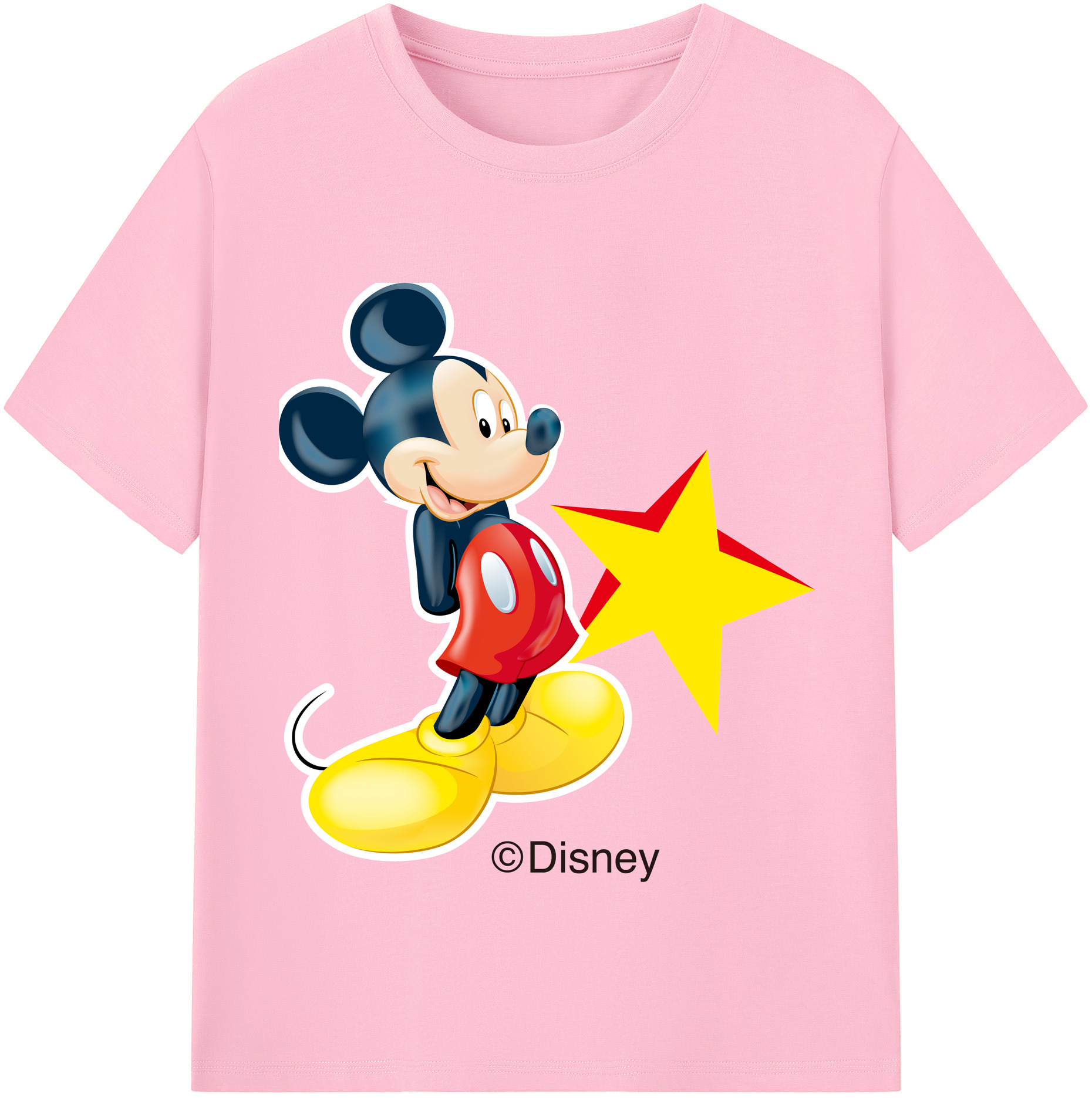 （画像用） ミッキーマウス Mickey Mouse 綿100％半袖Tシャツ（フロントプリント）