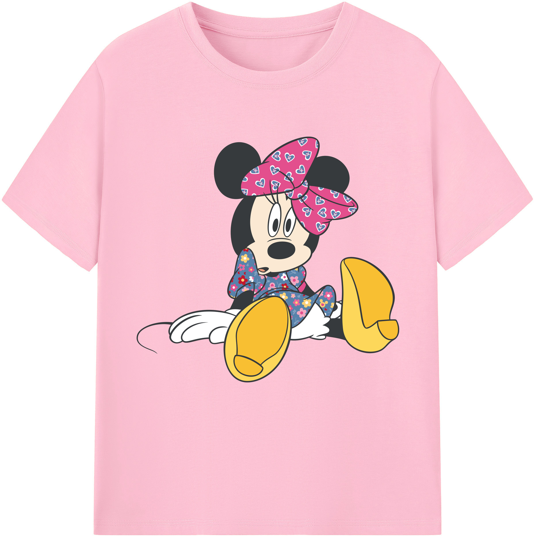 （画像用） ミッキーマウス Mickey Mouse 綿100％半袖Tシャツ（フロントプリント）
