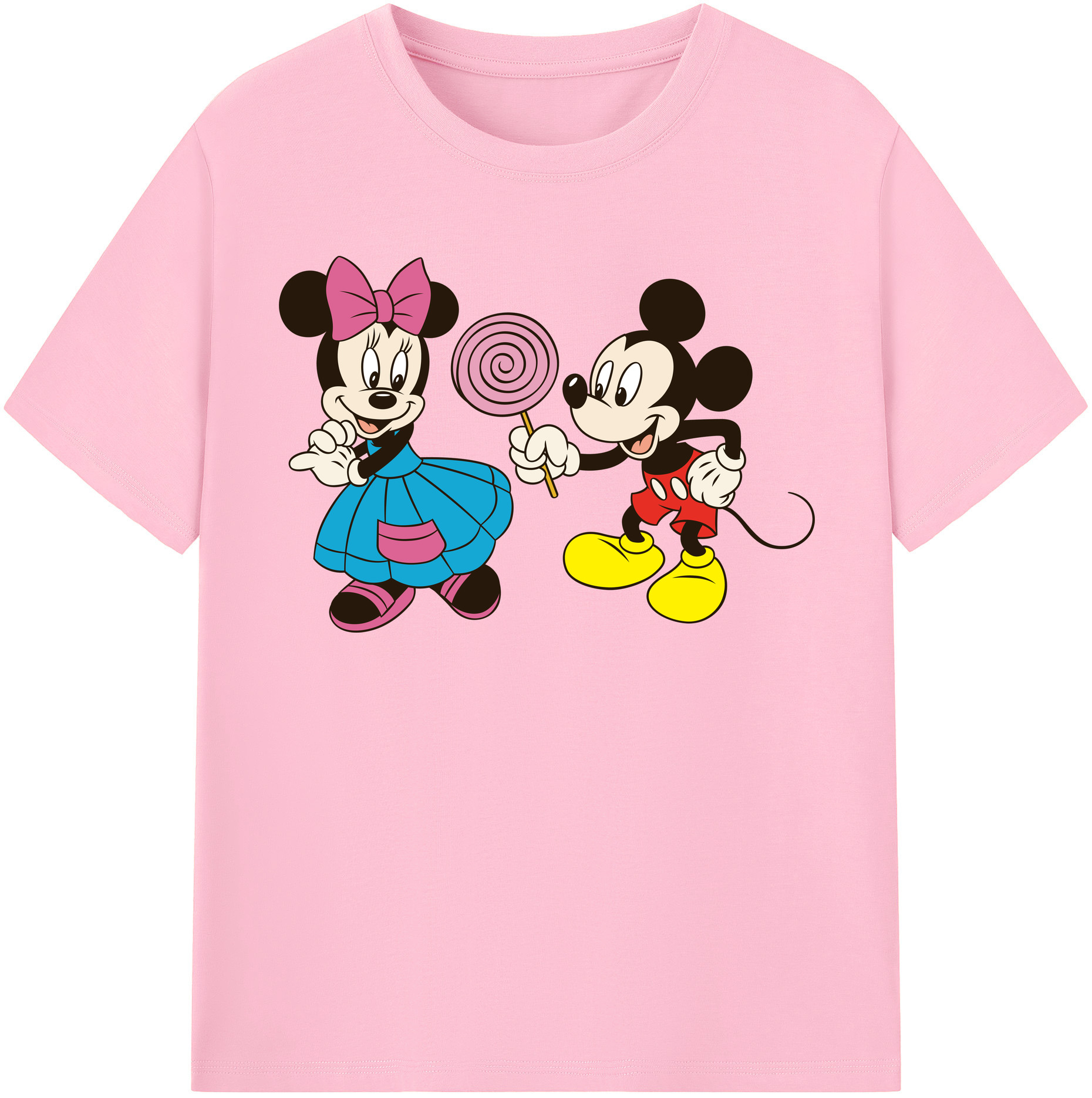 （画像用） ミッキーマウス Mickey Mouse 綿100％半袖Tシャツ（フロントプリント）