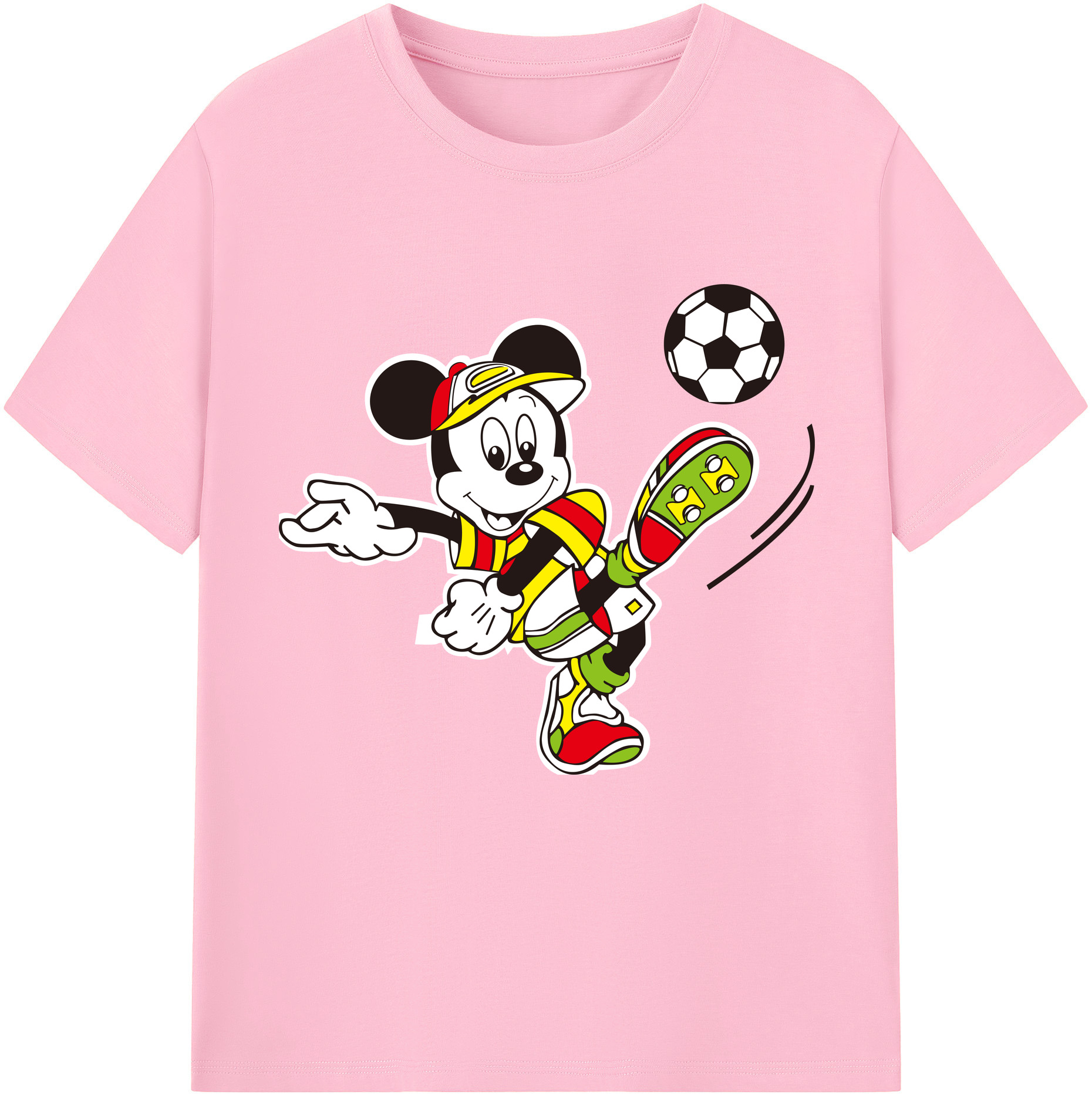 （画像用） ミッキーマウス Mickey Mouse 綿100％半袖Tシャツ（フロントプリント）