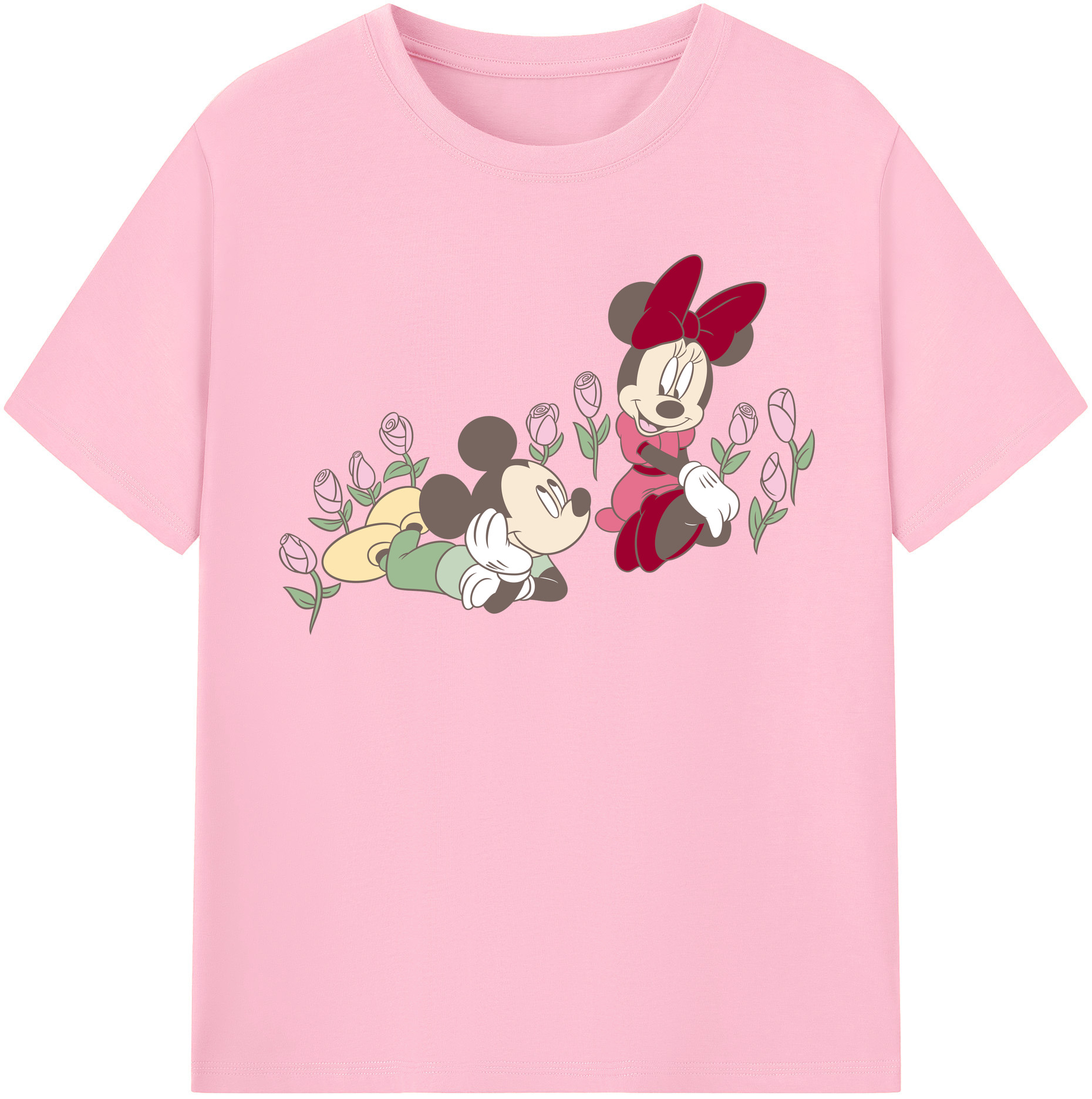 （画像用） ミッキーマウス Mickey Mouse 綿100％半袖Tシャツ（フロントプリント）