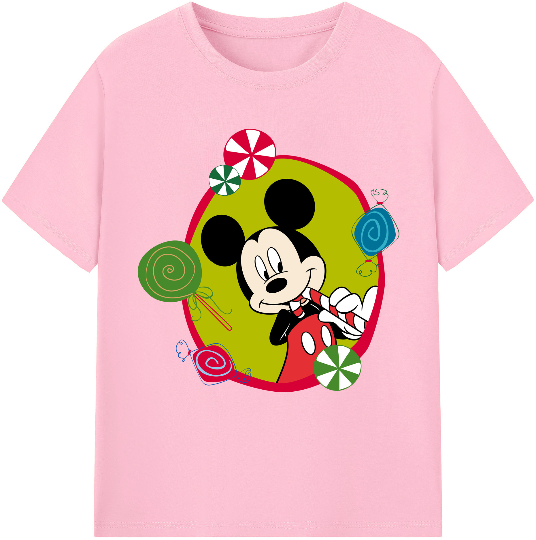 （画像用） ミッキーマウス Mickey Mouse 綿100％半袖Tシャツ（フロントプリント）
