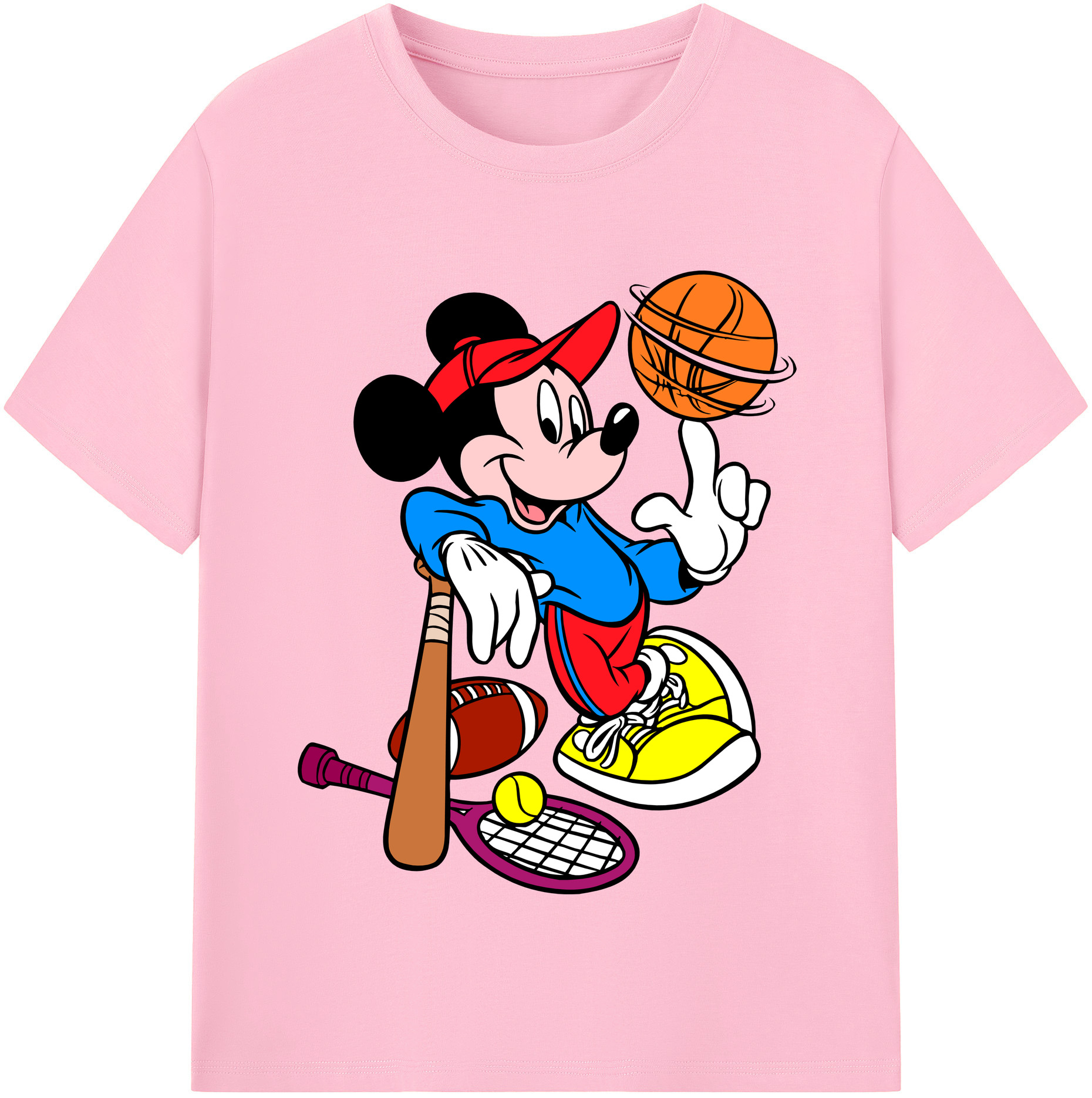 （画像用） ミッキーマウス Mickey Mouse 綿100％半袖Tシャツ（フロントプリント）