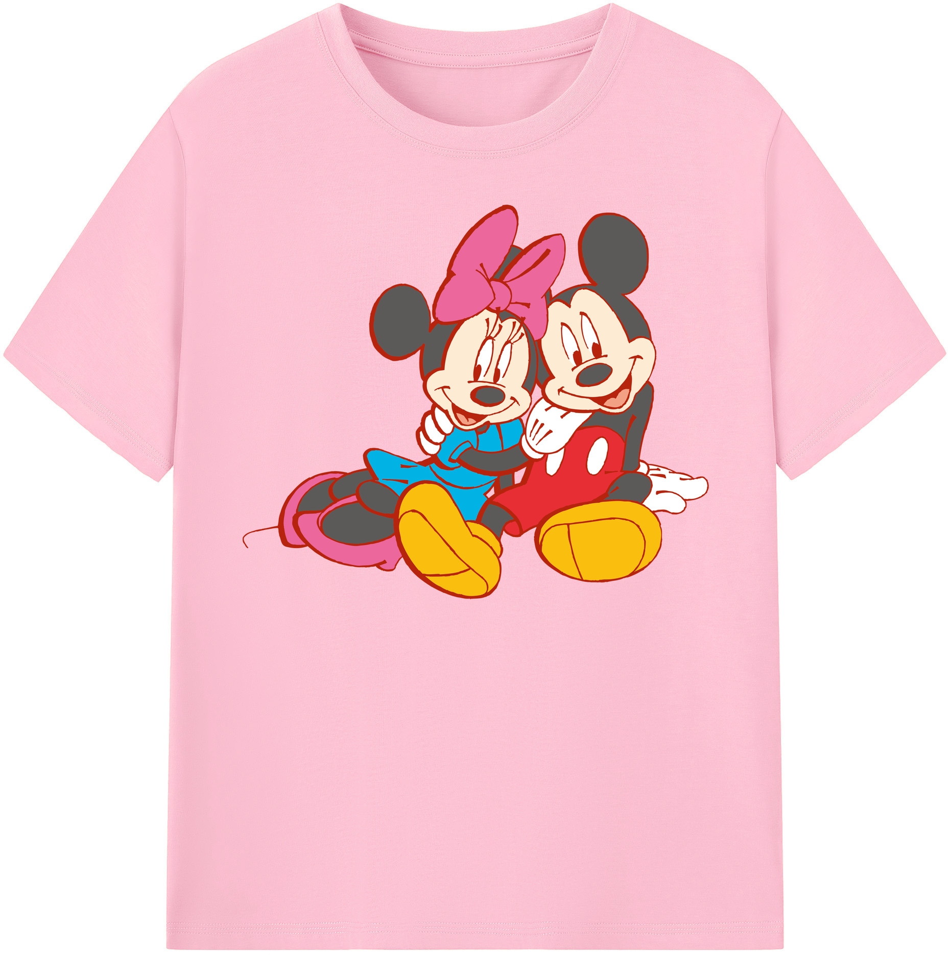 （画像用） ミッキーマウス Mickey Mouse 綿100％半袖Tシャツ（フロントプリント）