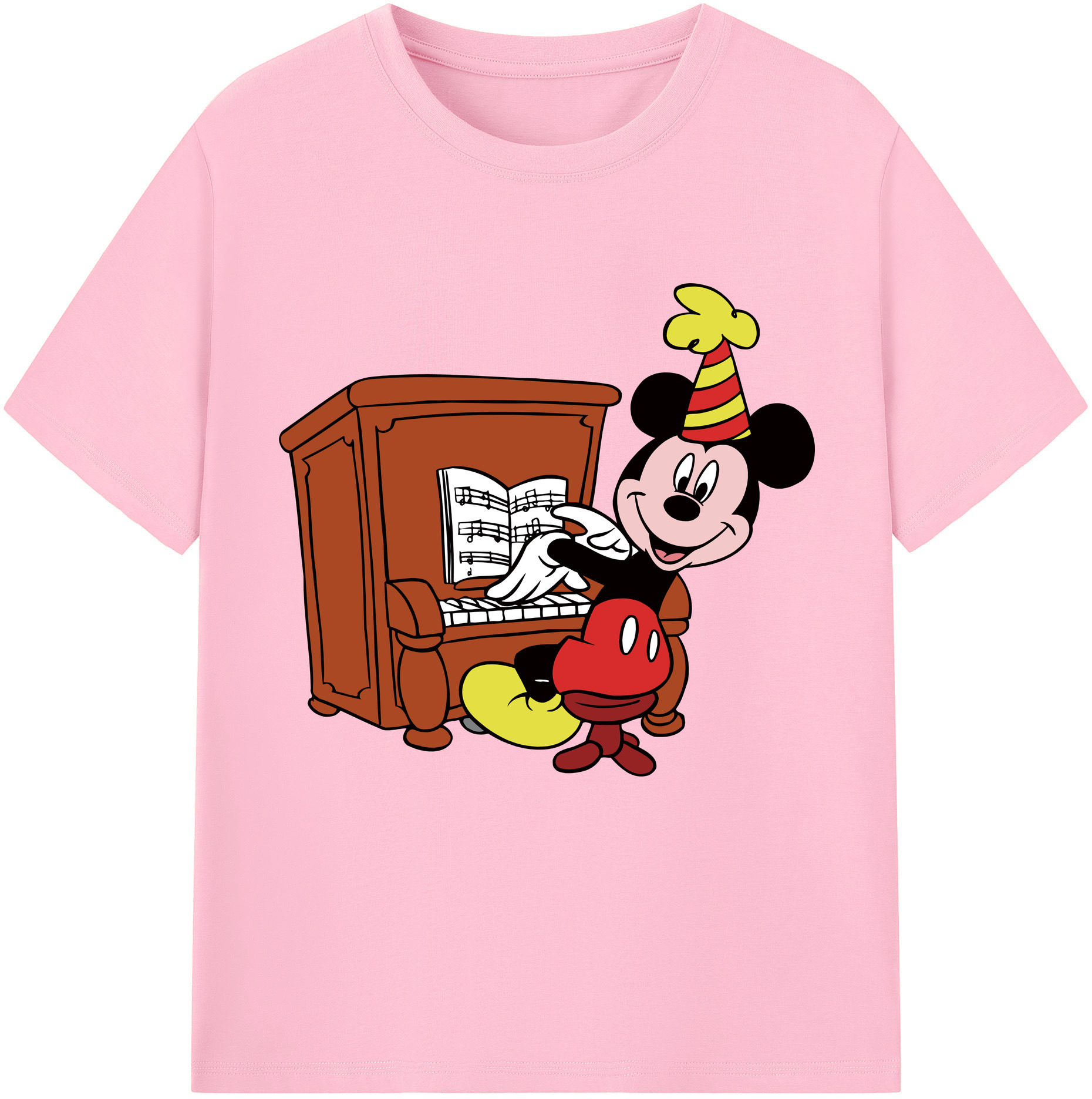 （画像用） ミッキーマウス Mickey Mouse 綿100％半袖Tシャツ（フロントプリント）