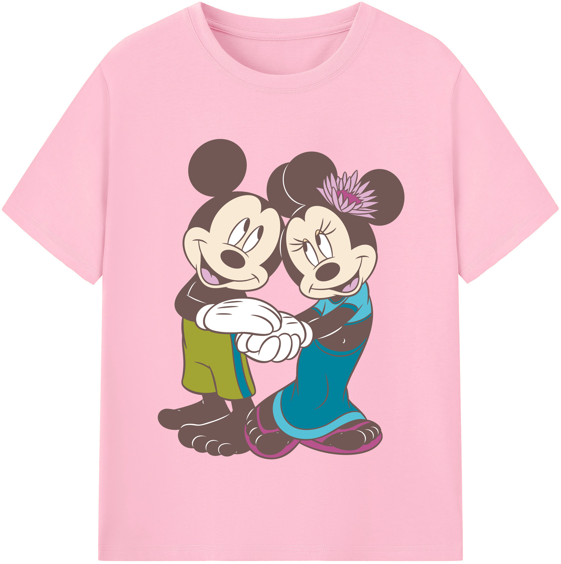 （画像用） ミッキーマウス Mickey Mouse 綿100％半袖Tシャツ（フロントプリント）
