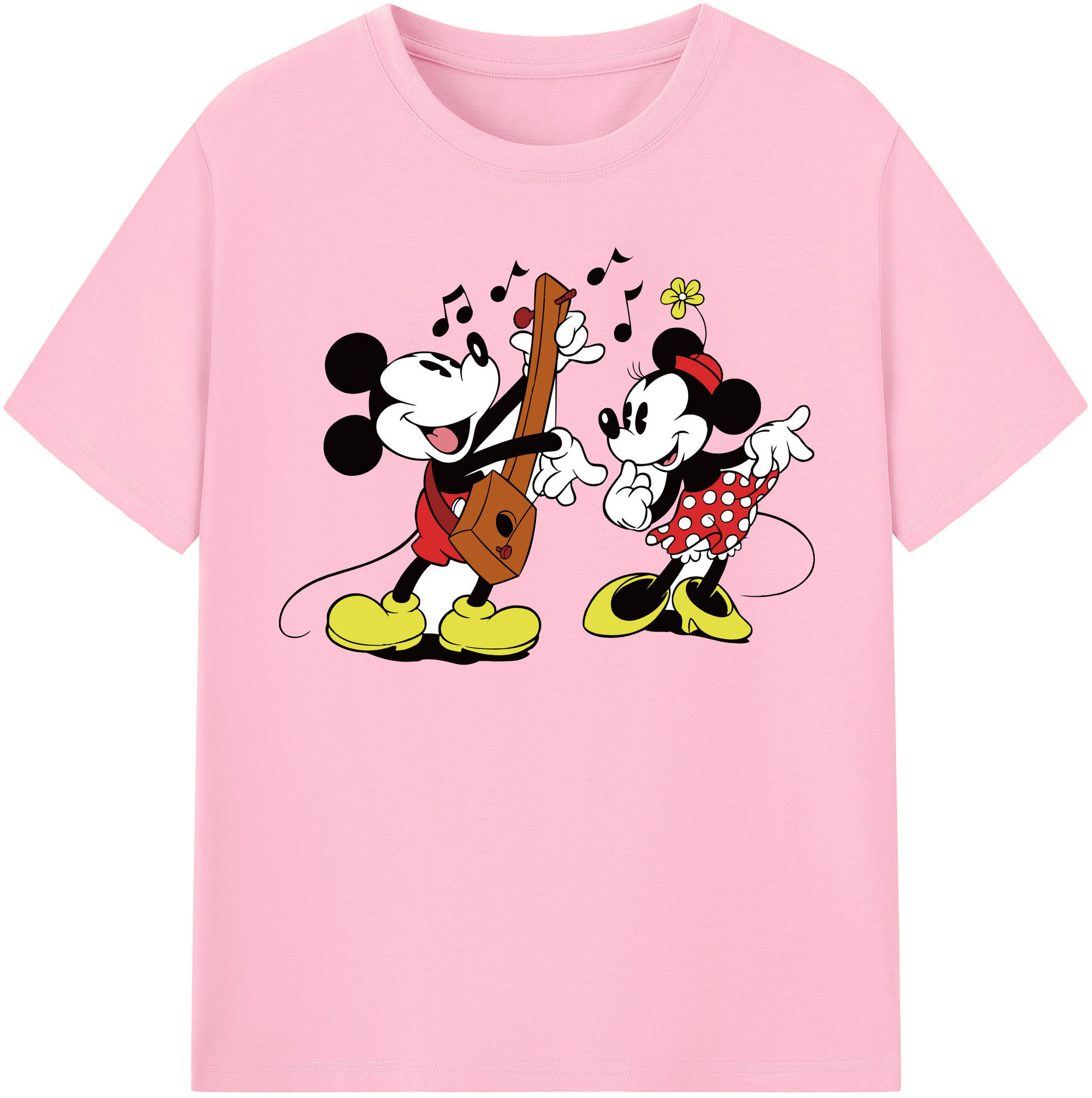 （画像用） ミッキーマウス Mickey Mouse 綿100％半袖Tシャツ（フロントプリント）