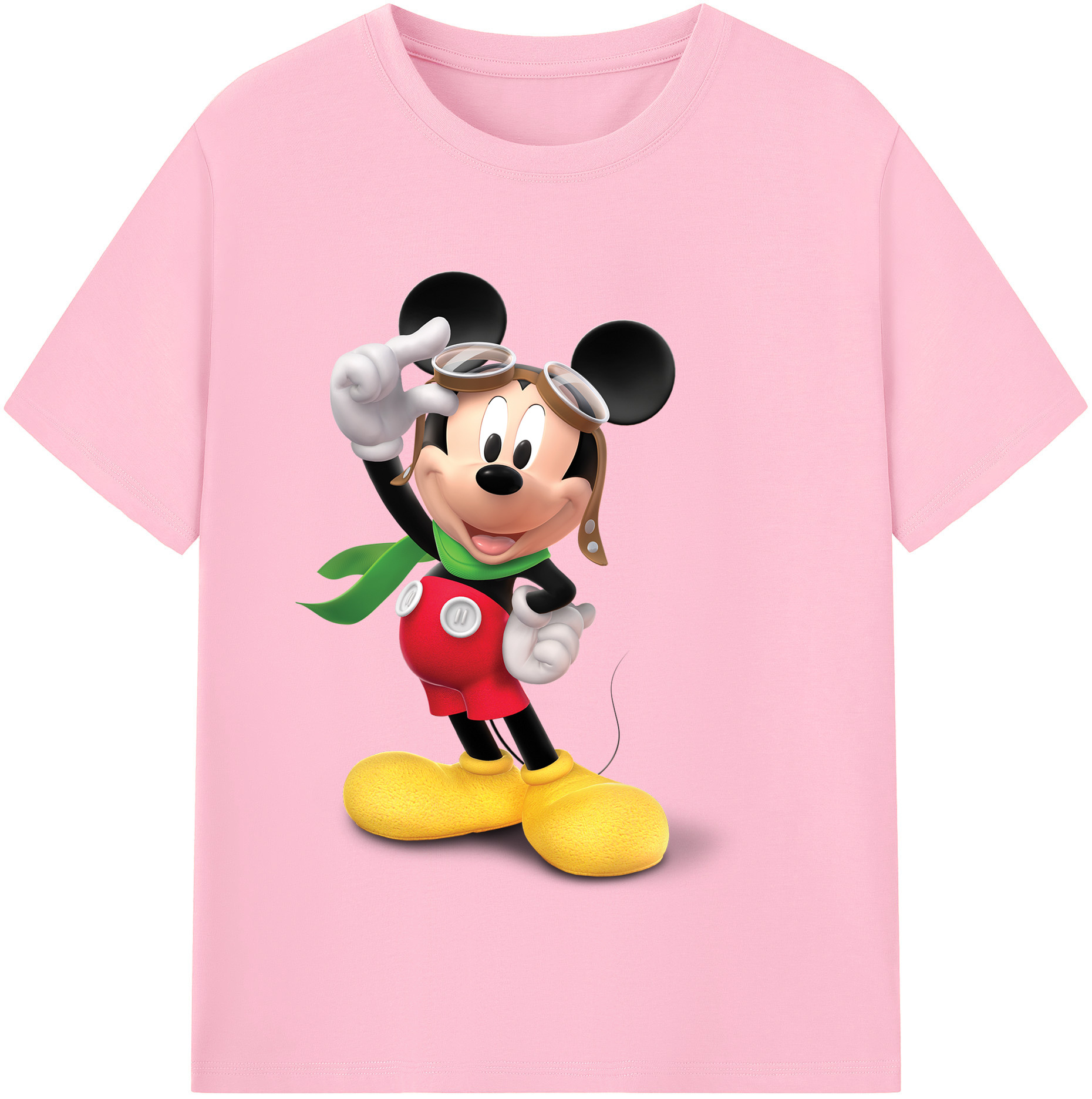 （画像用） ミッキーマウス Mickey Mouse 綿100％半袖Tシャツ（フロントプリント）