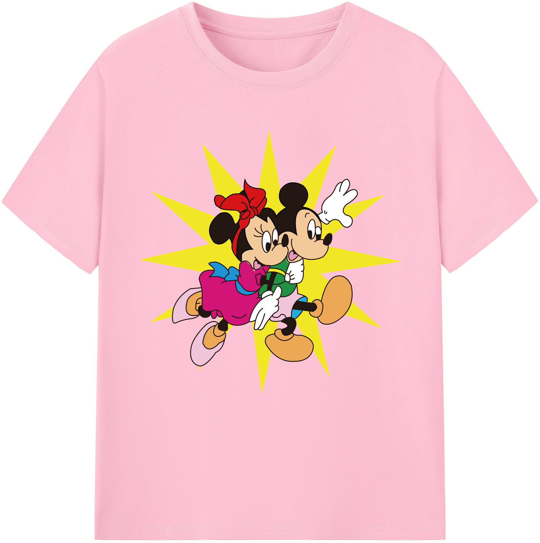 （画像用） ミッキーマウス Mickey Mouse 綿100％半袖Tシャツ（フロントプリント）