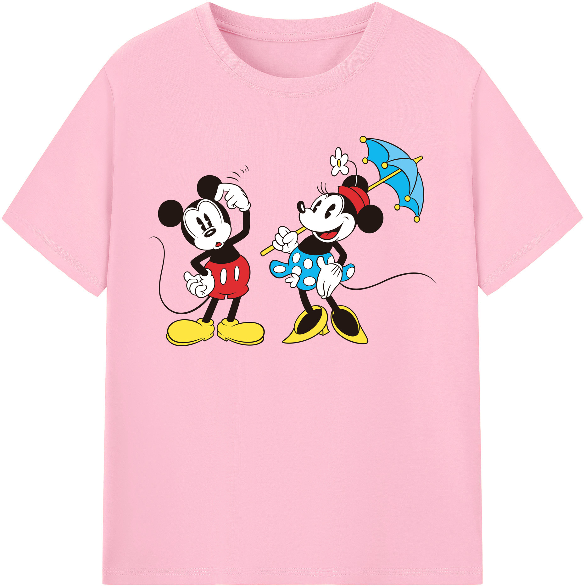 （画像用） ミッキーマウス Mickey Mouse 綿100％半袖Tシャツ（フロントプリント）