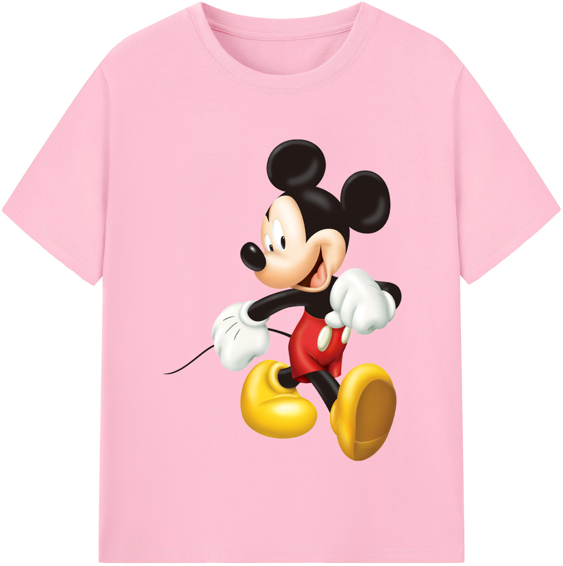 （画像用） ミッキーマウス Mickey Mouse 綿100％半袖Tシャツ（フロントプリント）