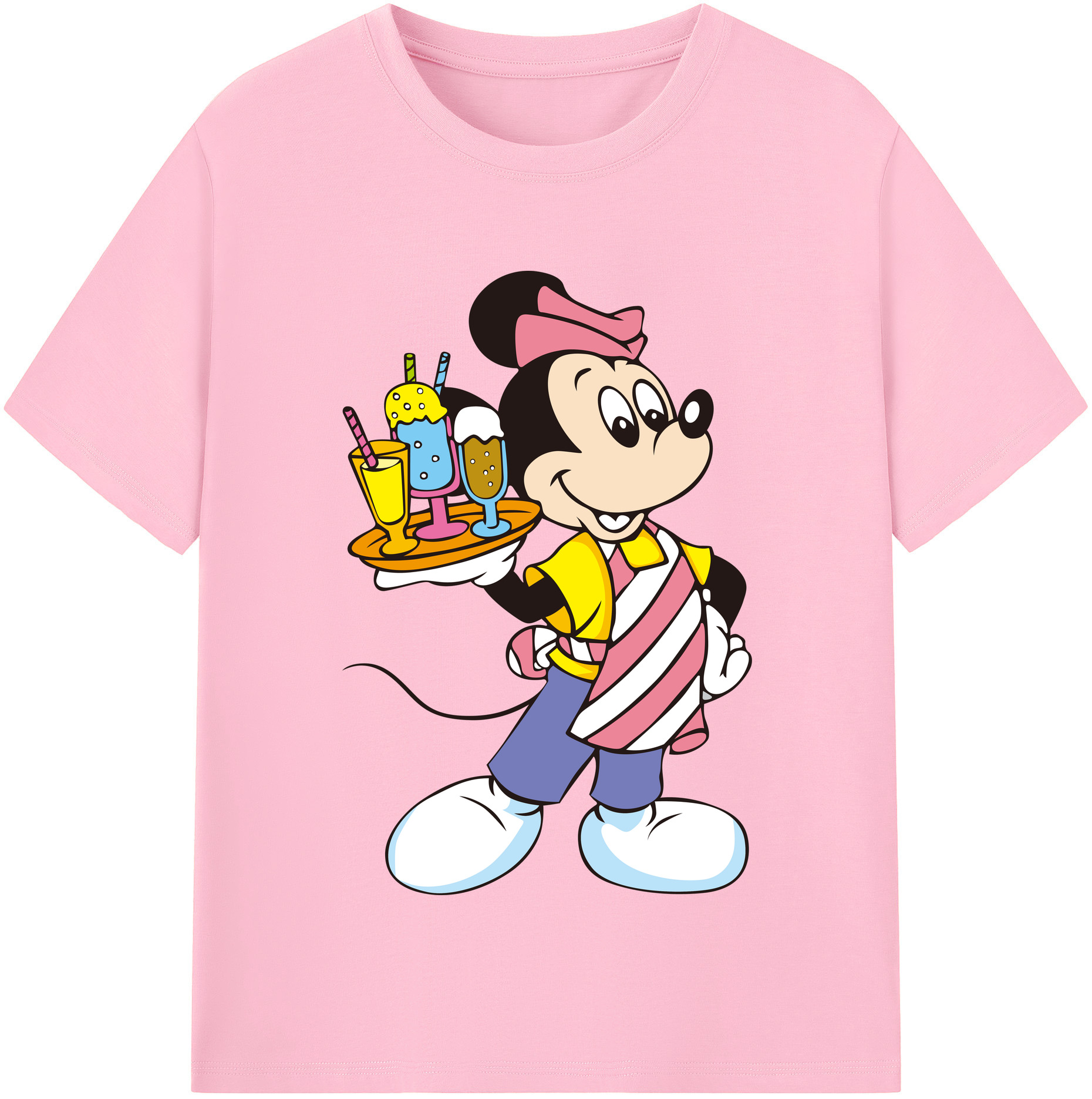 （画像用） ミッキーマウス Mickey Mouse 綿100％半袖Tシャツ（フロントプリント）
