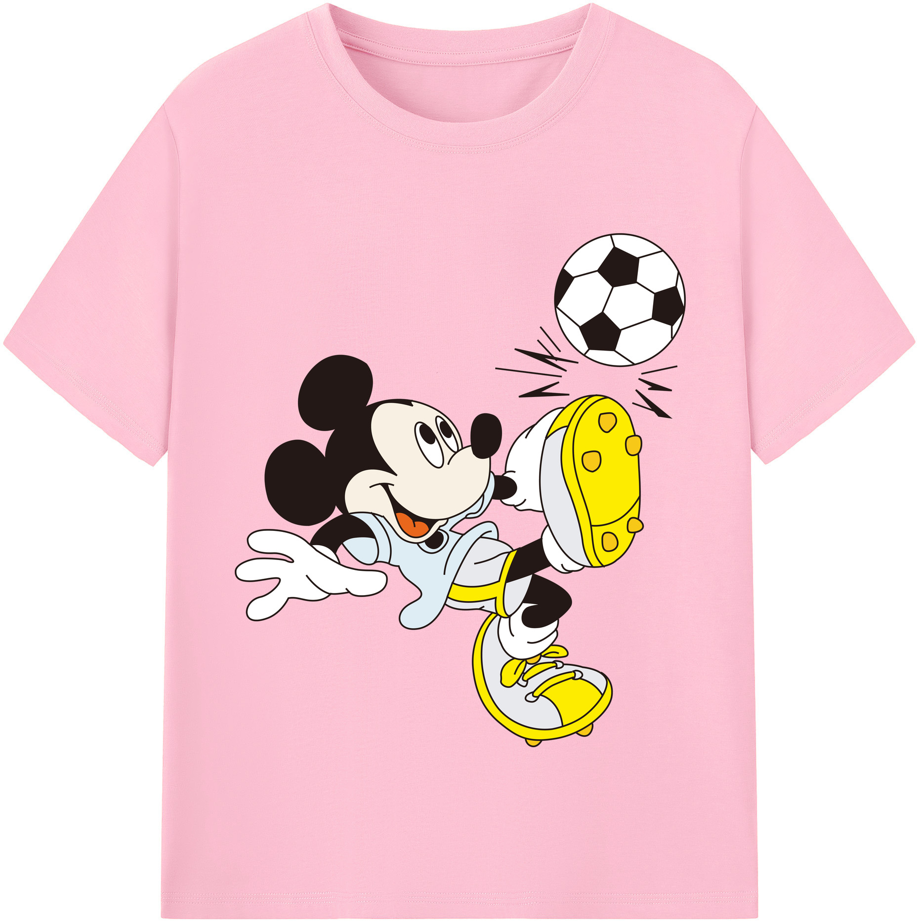 （画像用） ミッキーマウス Mickey Mouse 綿100％半袖Tシャツ（フロントプリント）