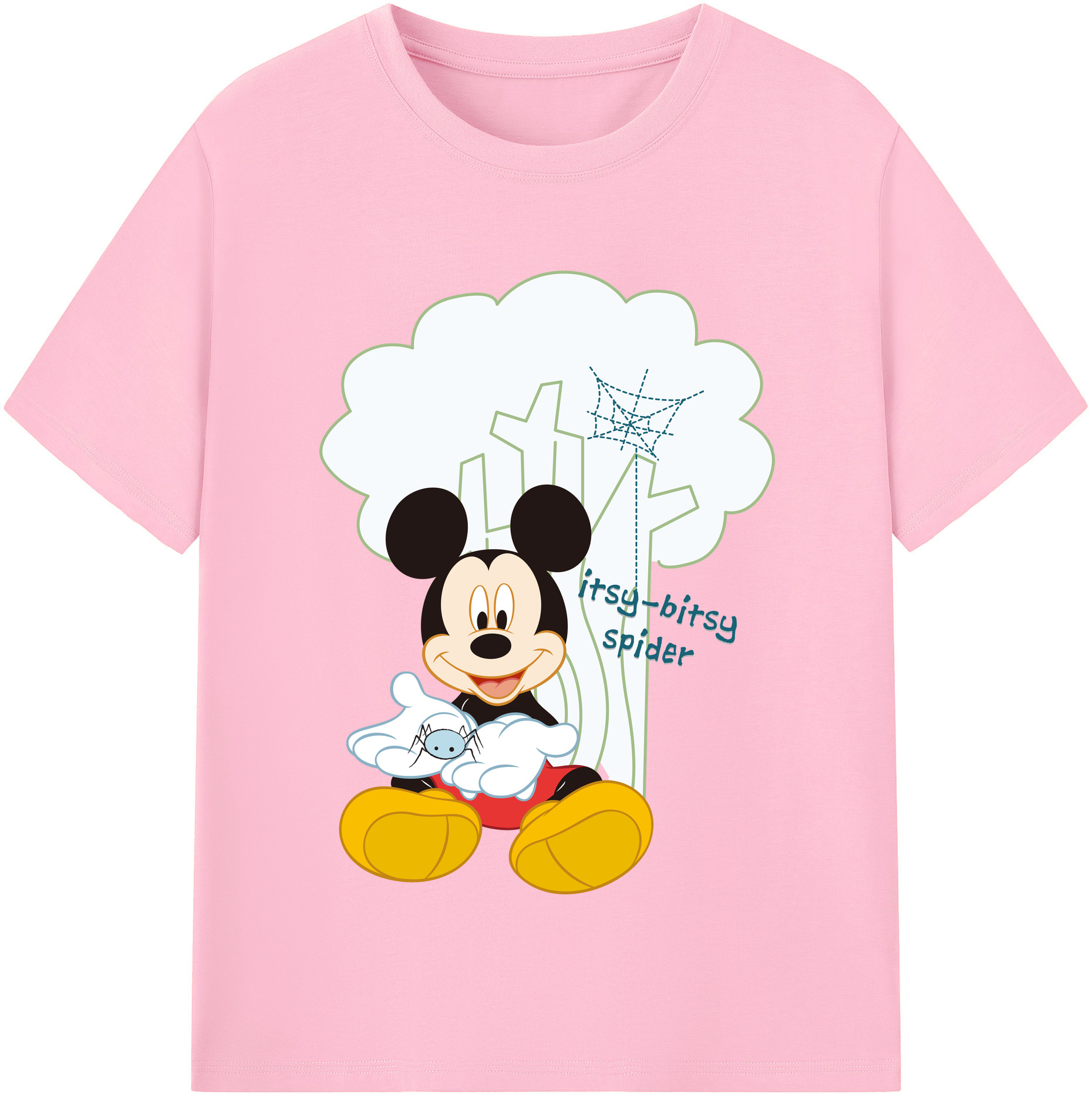 （画像用） ミッキーマウス Mickey Mouse 綿100％半袖Tシャツ（フロントプリント）
