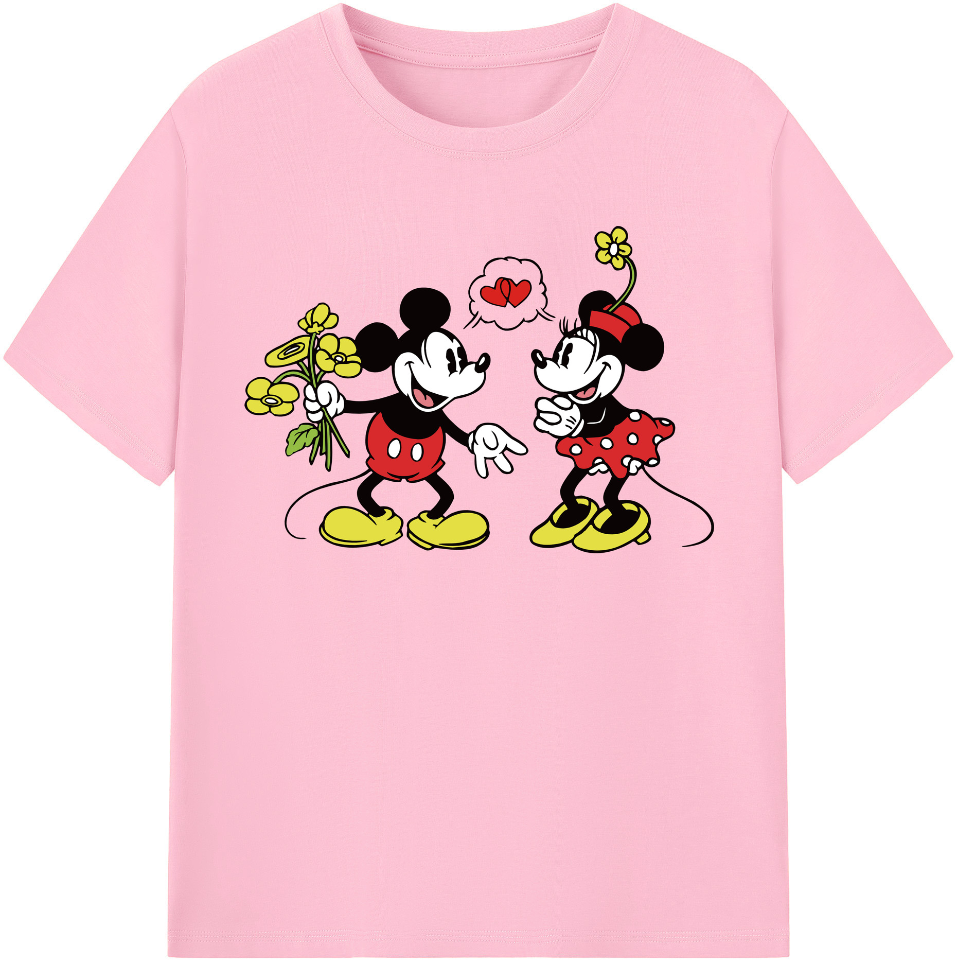 （画像用） ミッキーマウス Mickey Mouse 綿100％半袖Tシャツ（フロントプリント）
