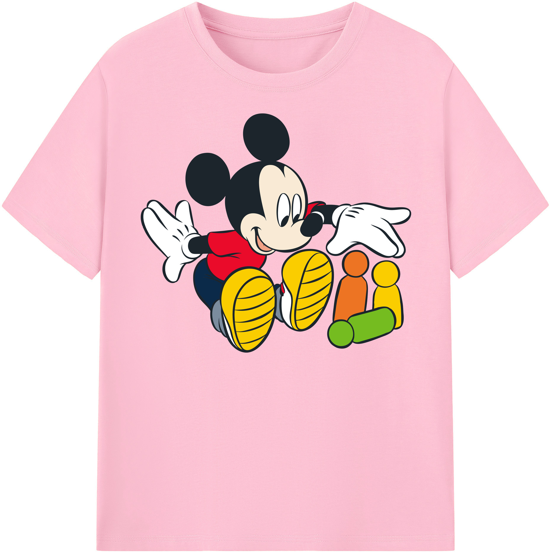 （画像用） ミッキーマウス Mickey Mouse 綿100％半袖Tシャツ（フロントプリント）