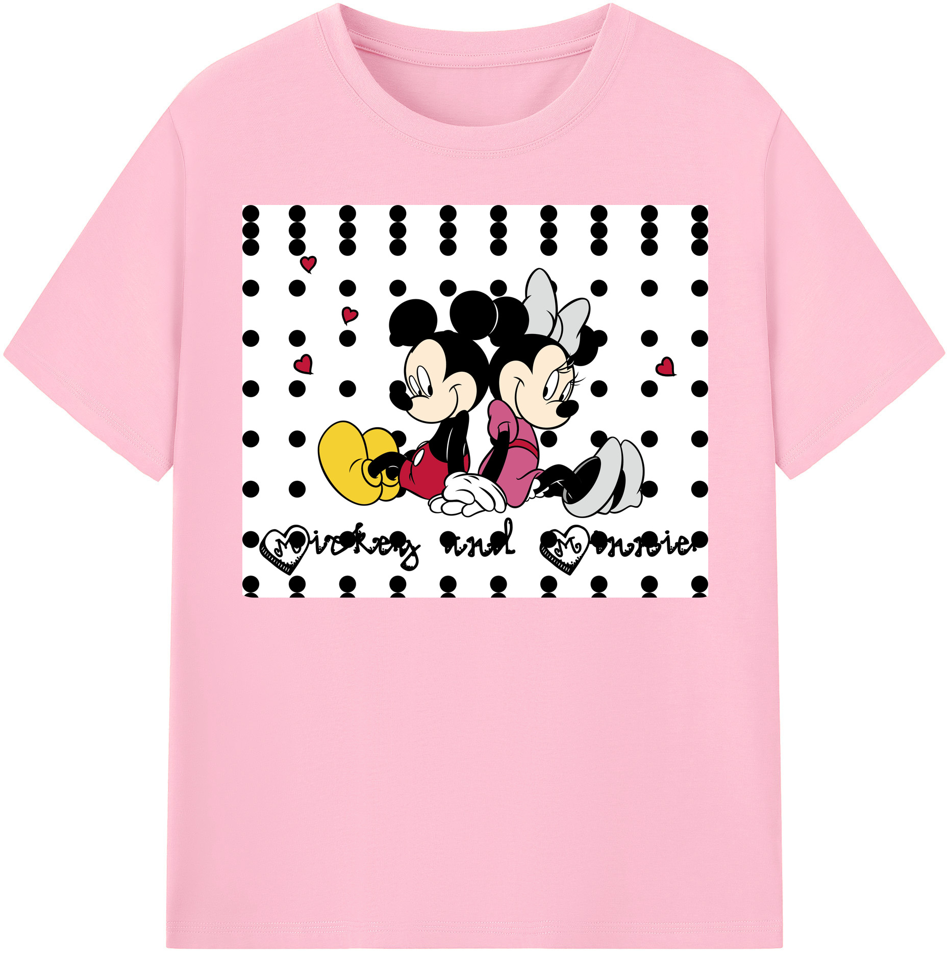 （画像用） ミッキーマウス Mickey Mouse 綿100％半袖Tシャツ（フロントプリント）