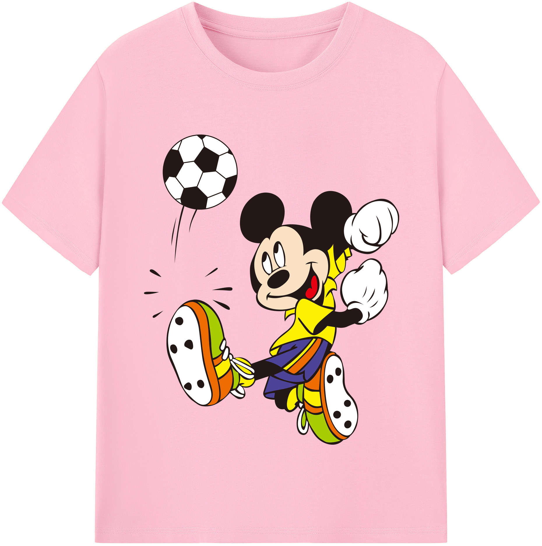 （画像用） ミッキーマウス Mickey Mouse 綿100％半袖Tシャツ（フロントプリント）
