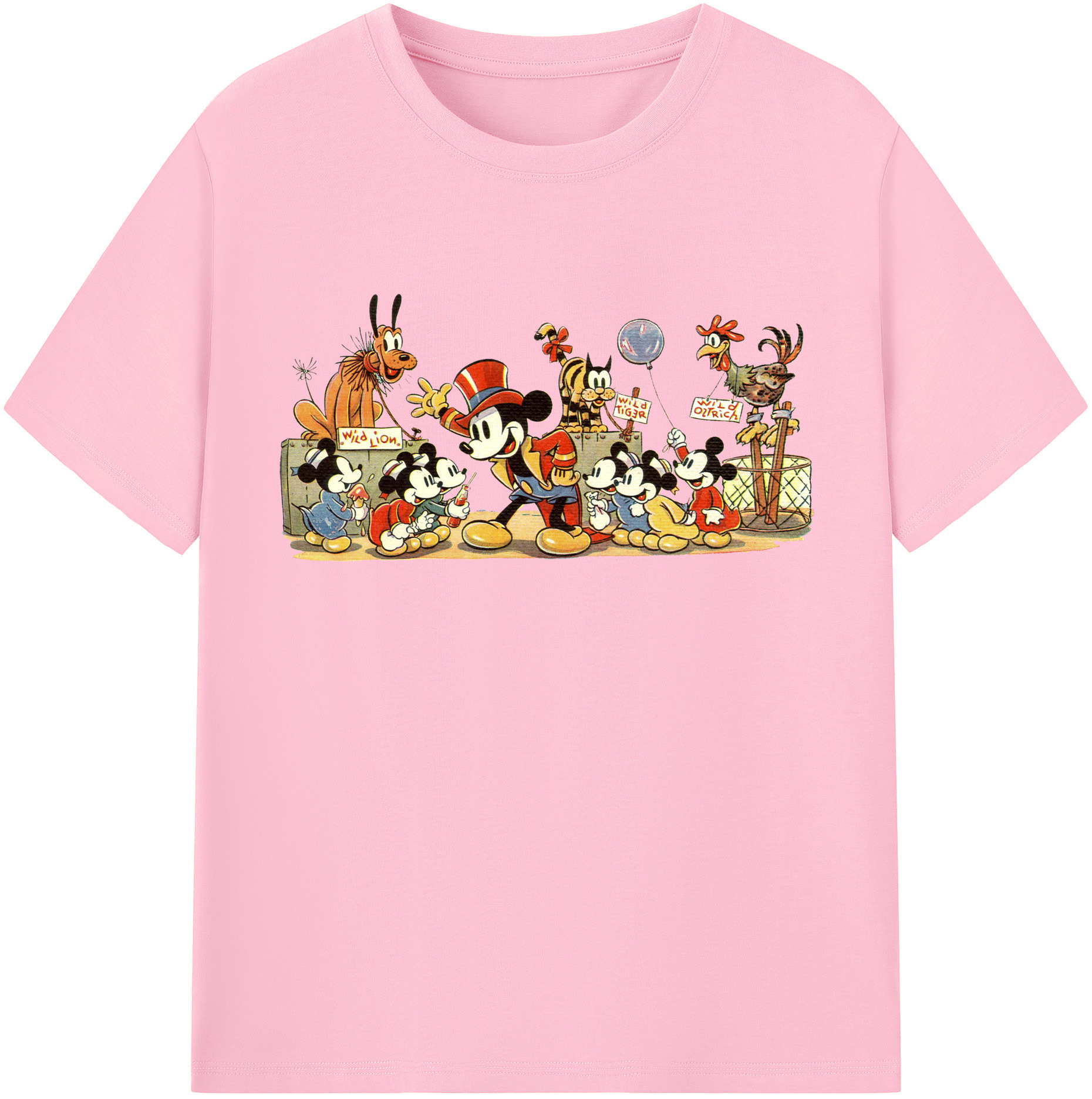 （画像用） ミッキーマウス Mickey Mouse 綿100％半袖Tシャツ（フロントプリント）