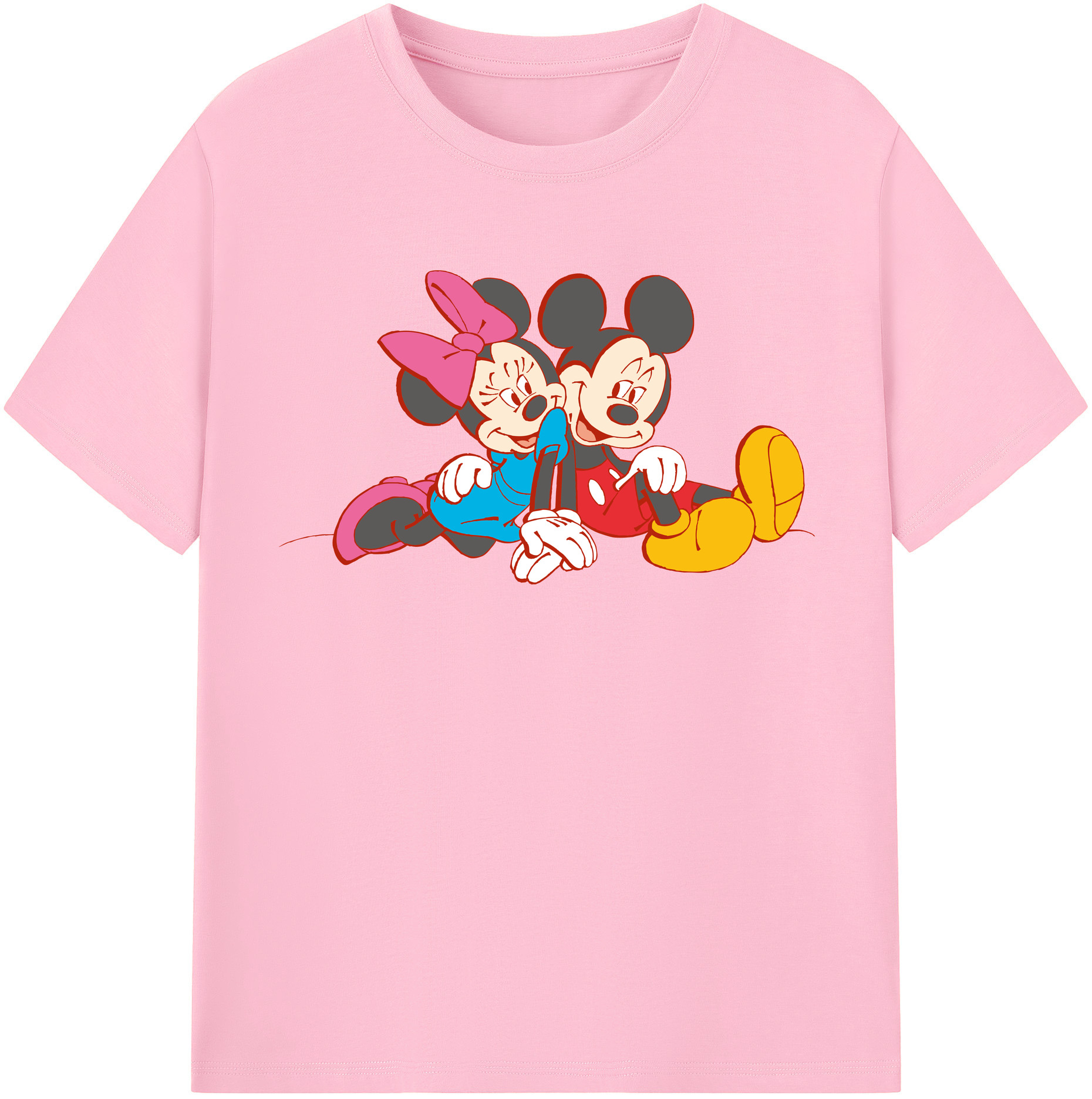 （画像用） ミッキーマウス Mickey Mouse 綿100％半袖Tシャツ（フロントプリント）