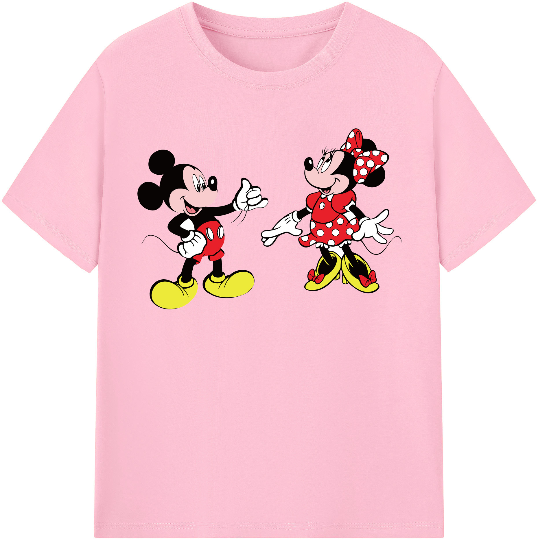 （画像用） ミッキーマウス Mickey Mouse 綿100％半袖Tシャツ（フロントプリント）