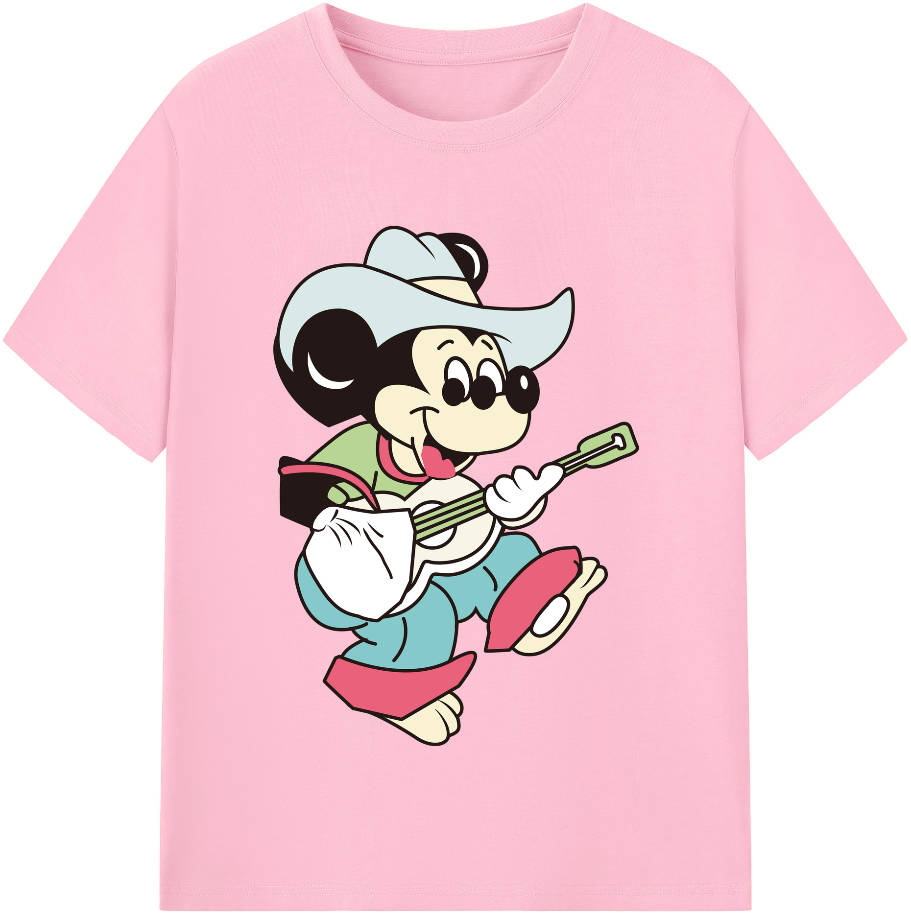 （画像用） ミッキーマウス Mickey Mouse 綿100％半袖Tシャツ（フロントプリント）