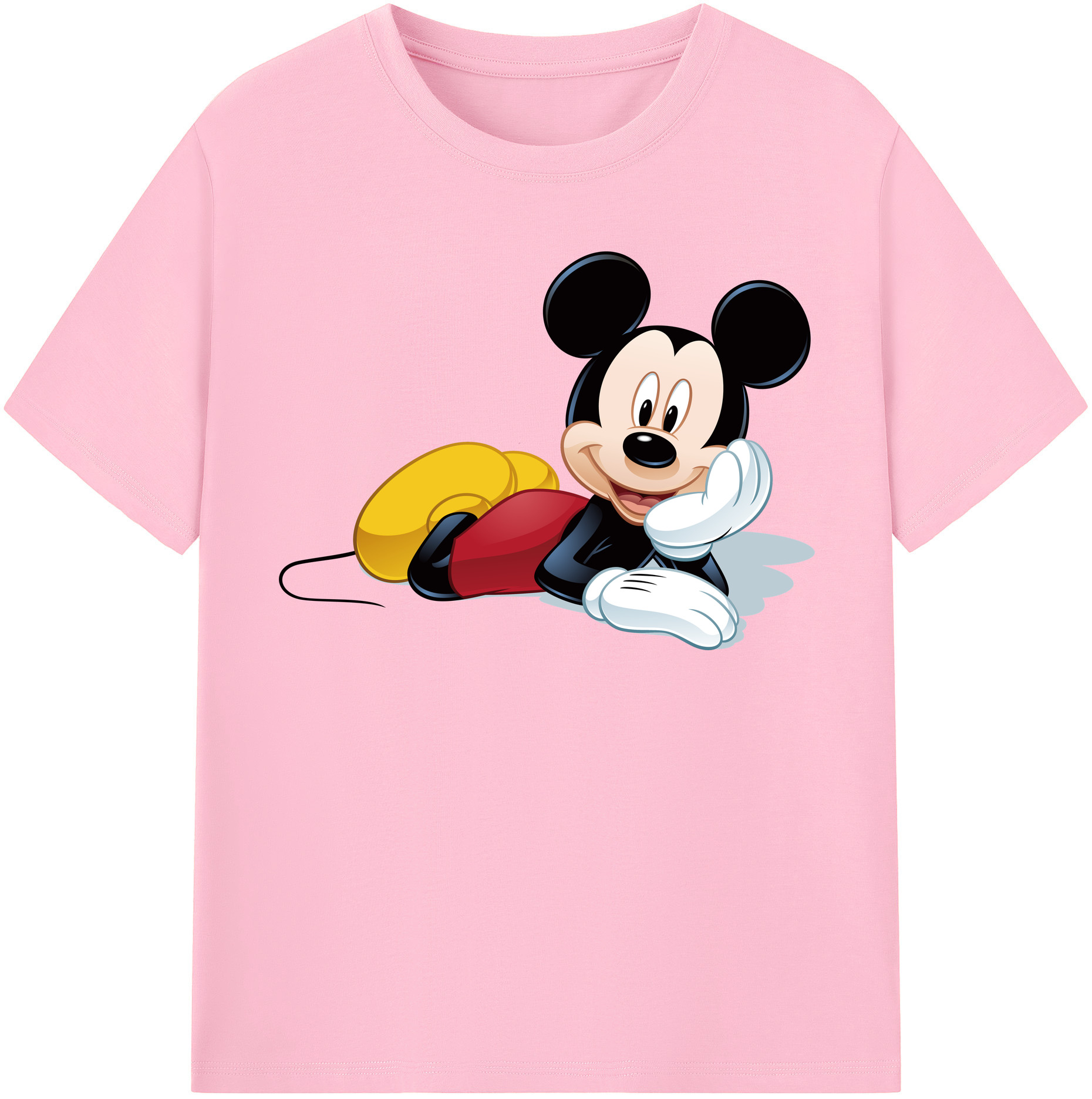 （画像用） ミッキーマウス Mickey Mouse 綿100％半袖Tシャツ（フロントプリント）