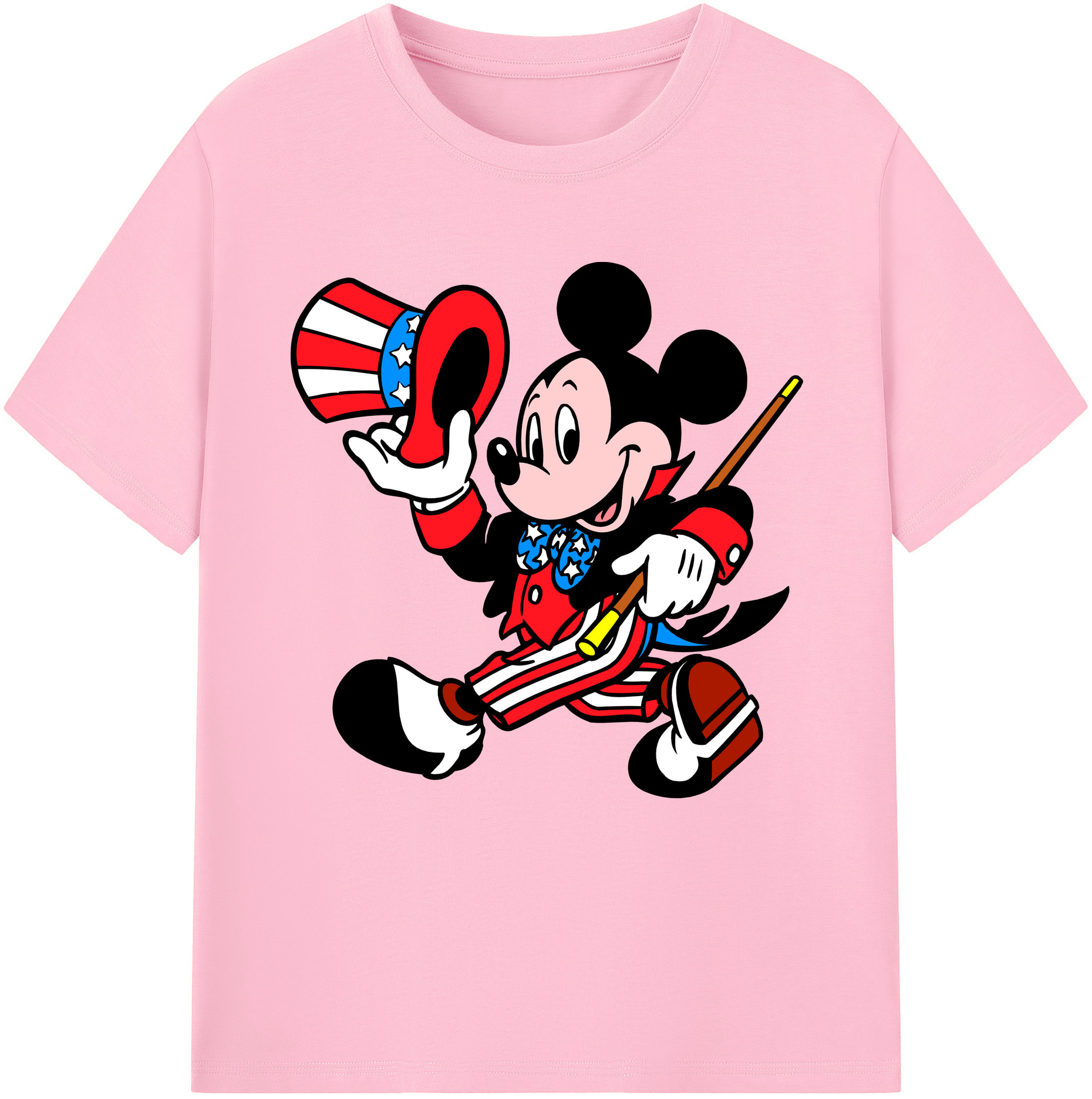 （画像用） ミッキーマウス Mickey Mouse 綿100％半袖Tシャツ（フロントプリント）