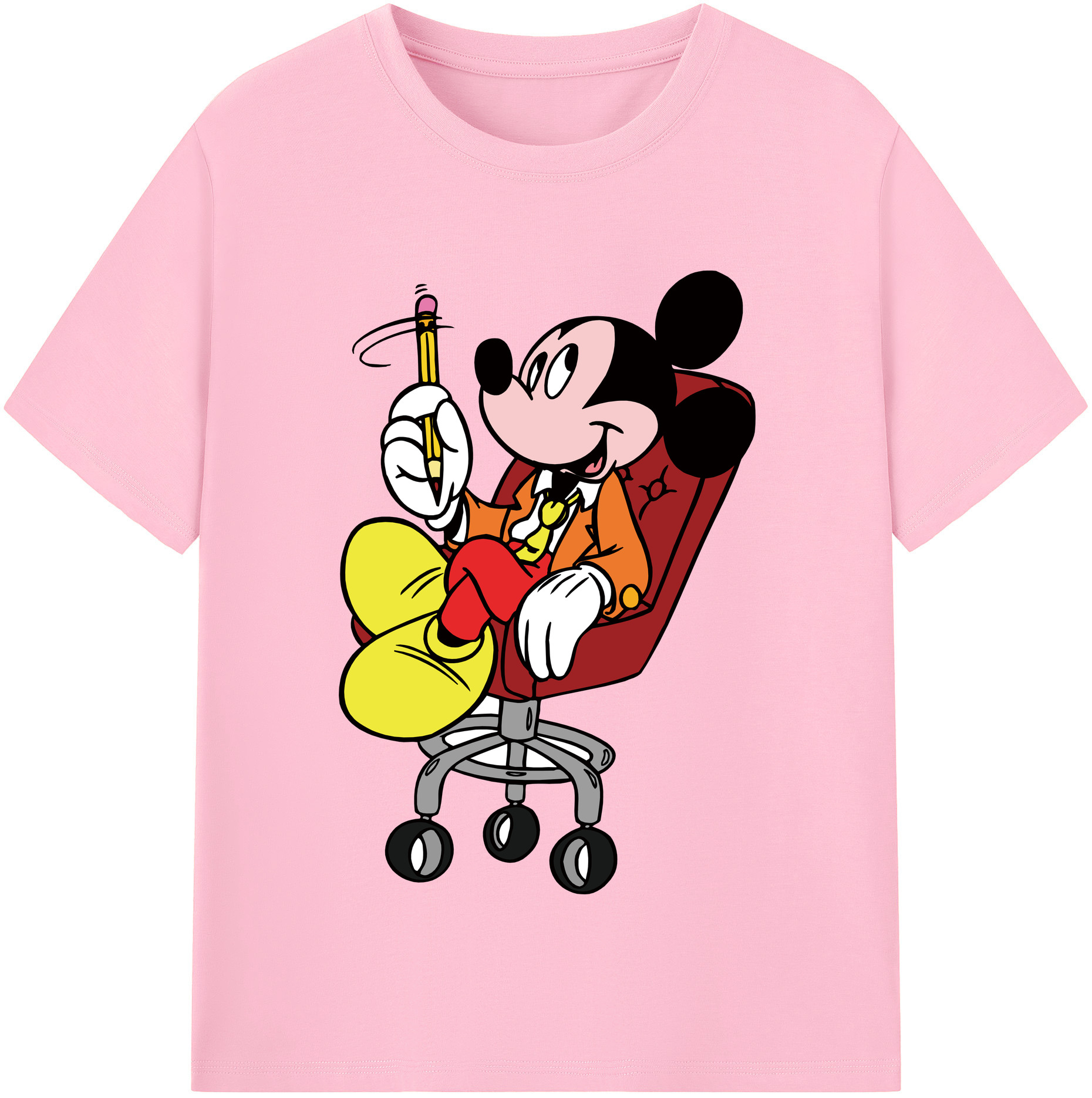 （画像用） ミッキーマウス Mickey Mouse 綿100％半袖Tシャツ（フロントプリント）