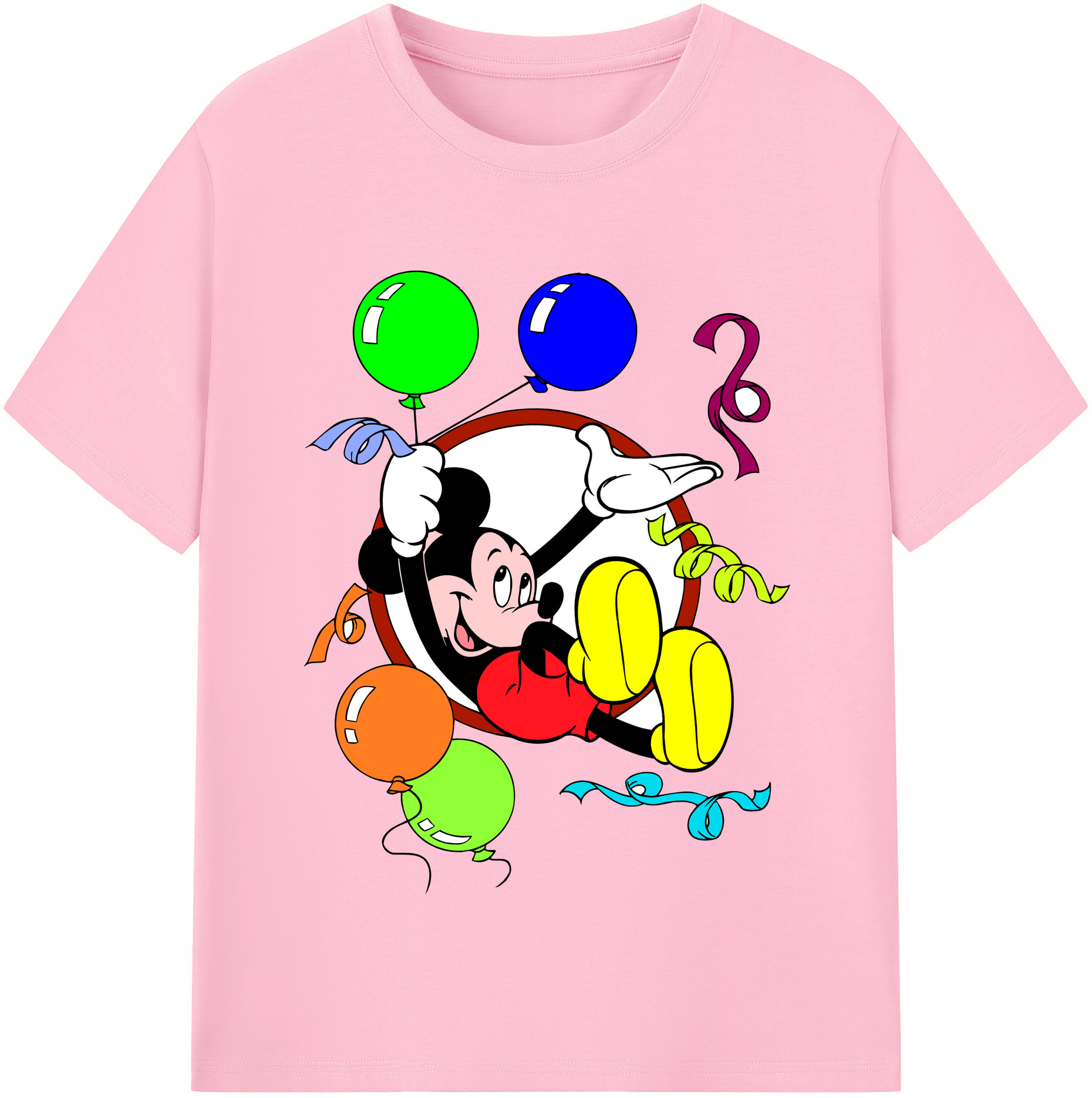 （画像用） ミッキーマウス Mickey Mouse 綿100％半袖Tシャツ（フロントプリント）