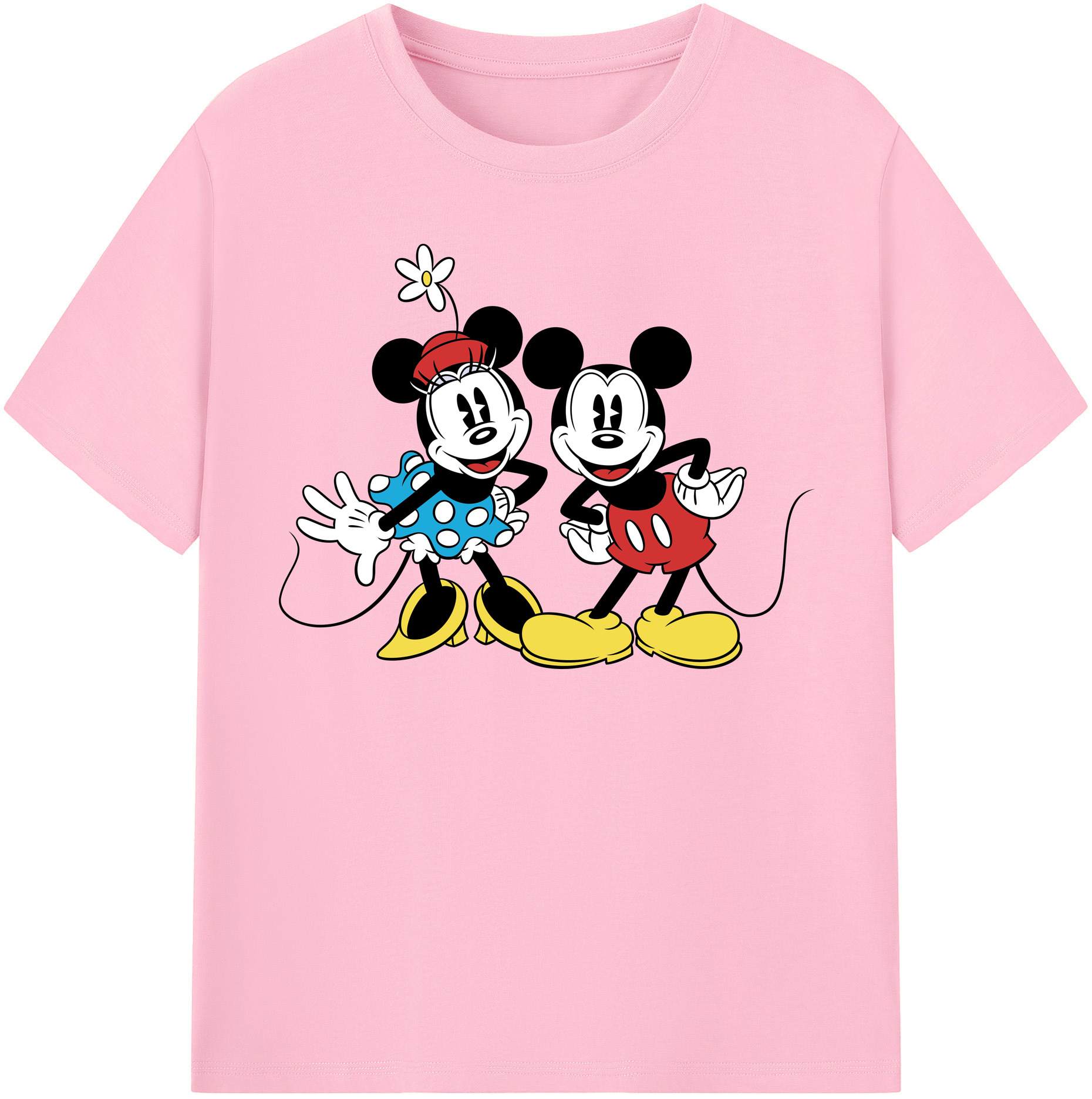 （画像用） ミッキーマウス Mickey Mouse 綿100％半袖Tシャツ（フロントプリント）