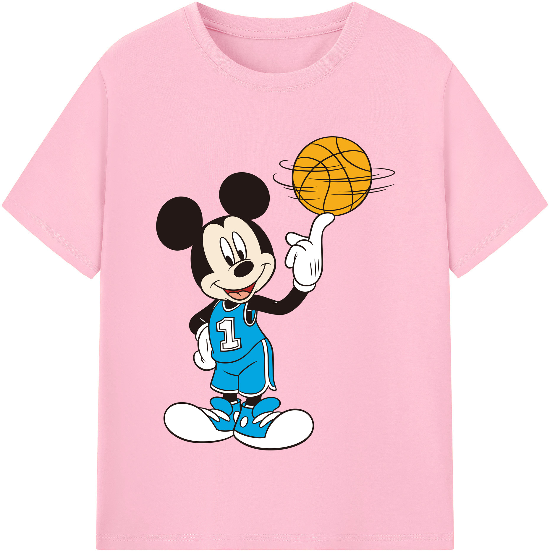 （画像用） ミッキーマウス Mickey Mouse 綿100％半袖Tシャツ（フロントプリント）