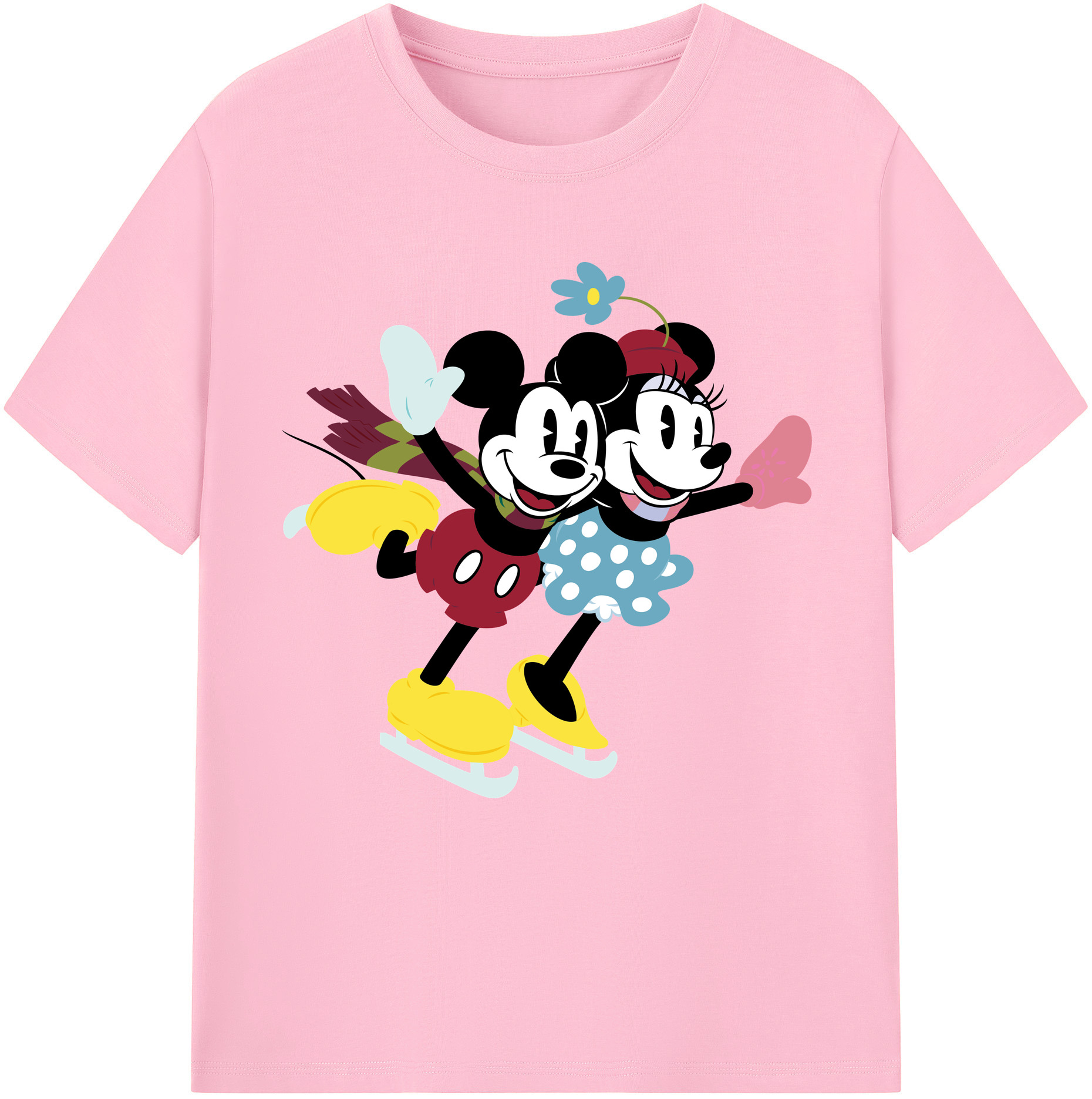 （画像用） ミッキーマウス Mickey Mouse 綿100％半袖Tシャツ（フロントプリント）