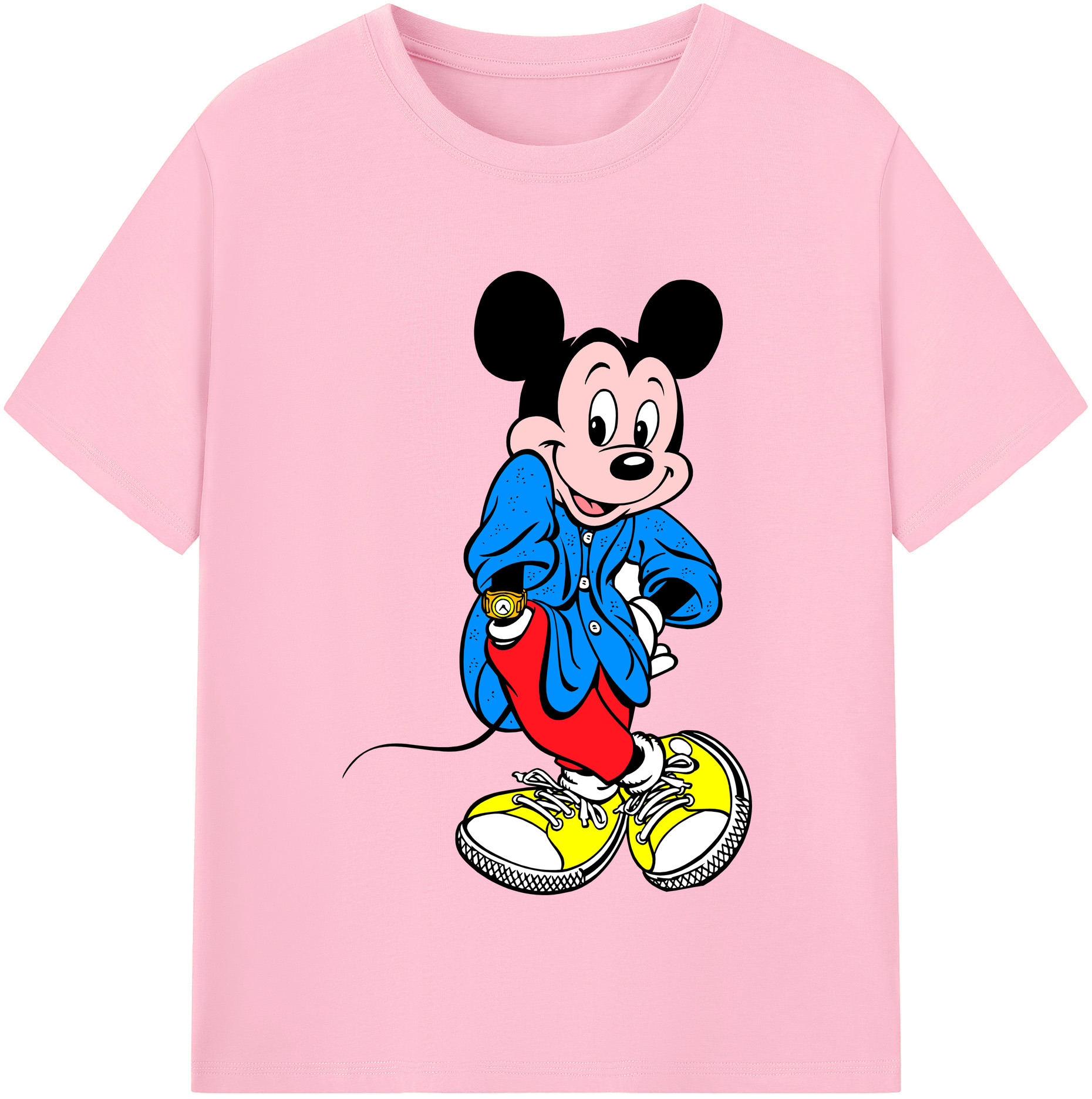 （画像用） ミッキーマウス Mickey Mouse 綿100％半袖Tシャツ（フロントプリント）