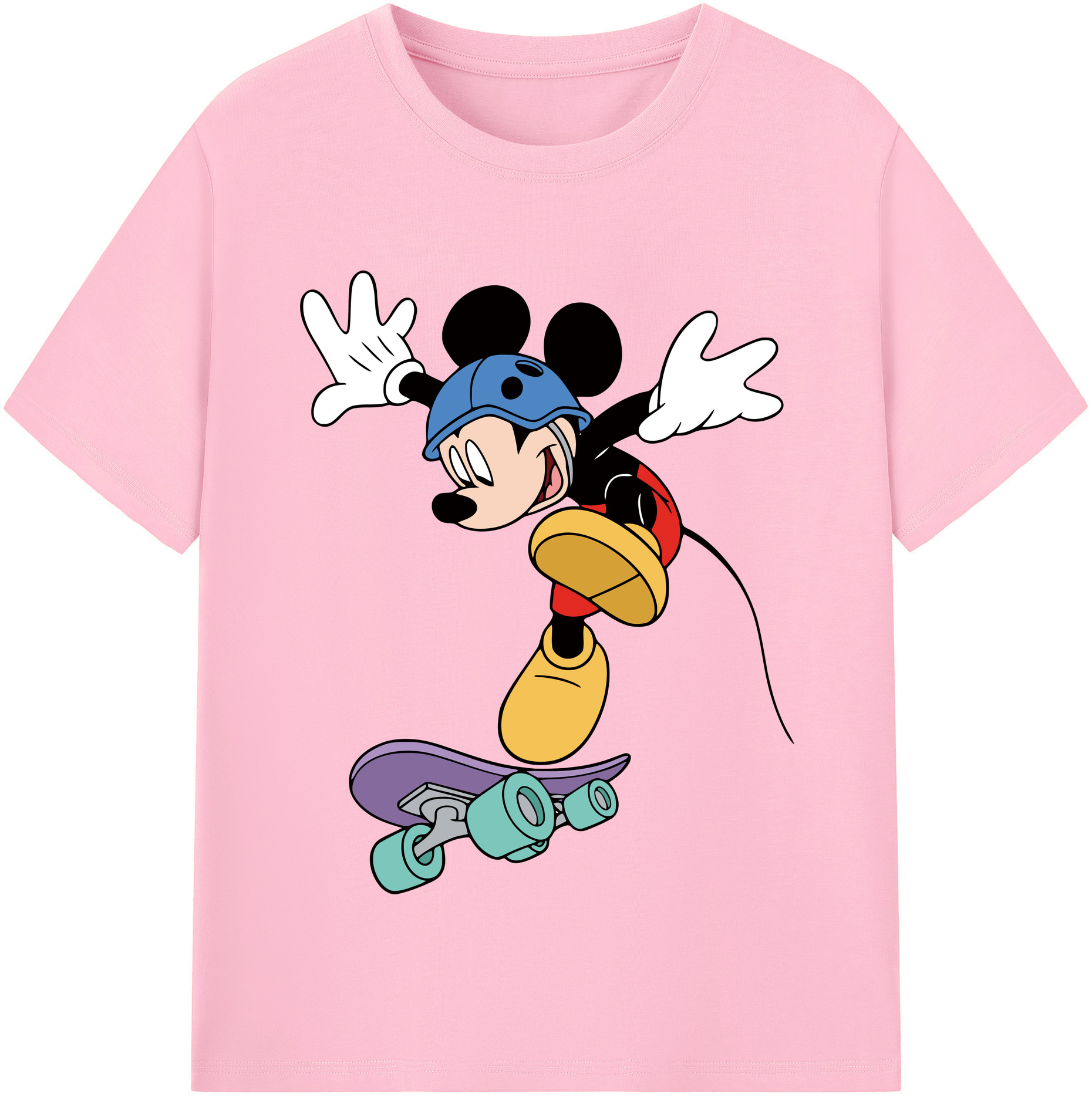 （画像用） ミッキーマウス Mickey Mouse 綿100％半袖Tシャツ（フロントプリント）