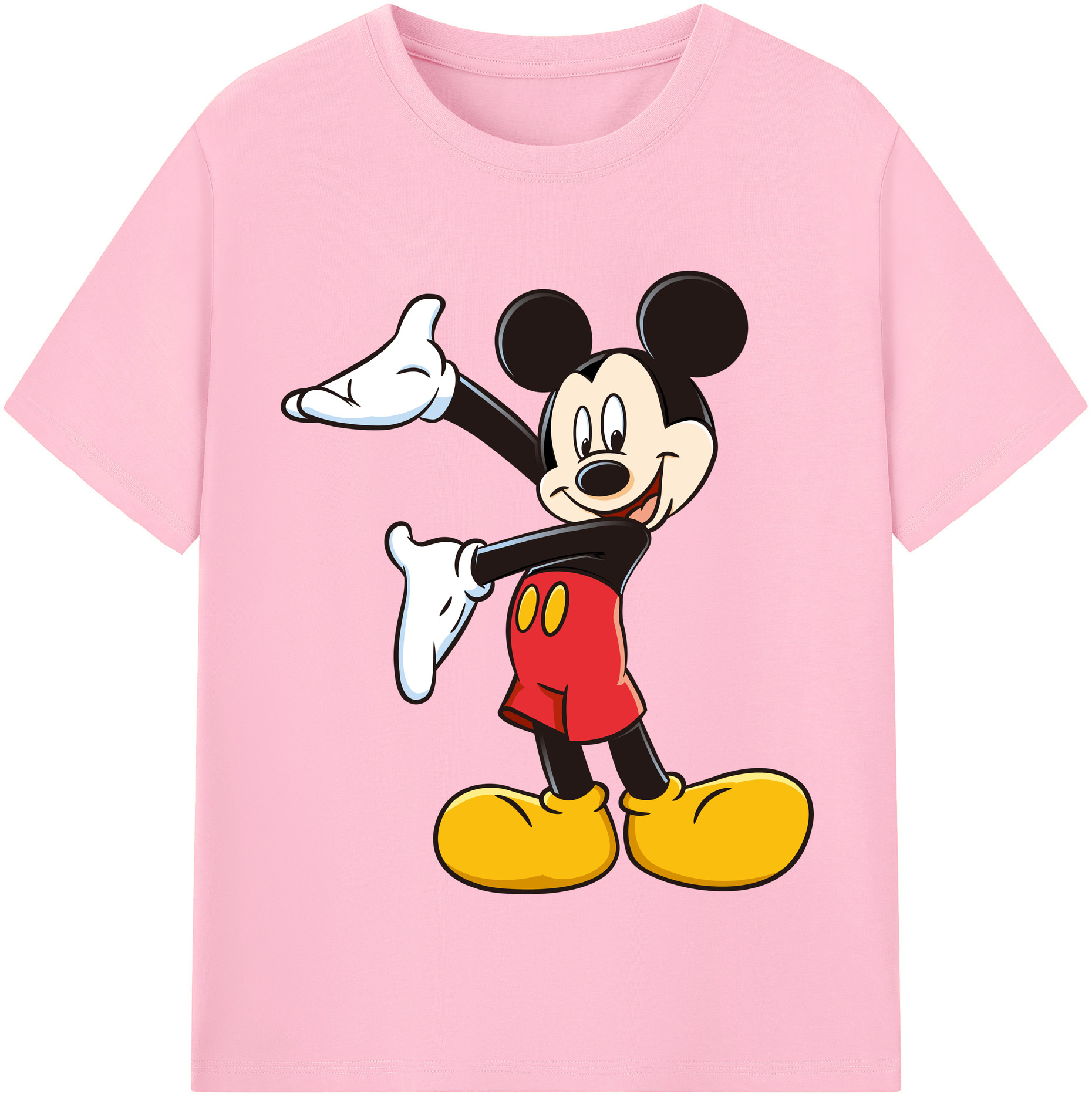 （画像用） ミッキーマウス Mickey Mouse 綿100％半袖Tシャツ（フロントプリント）