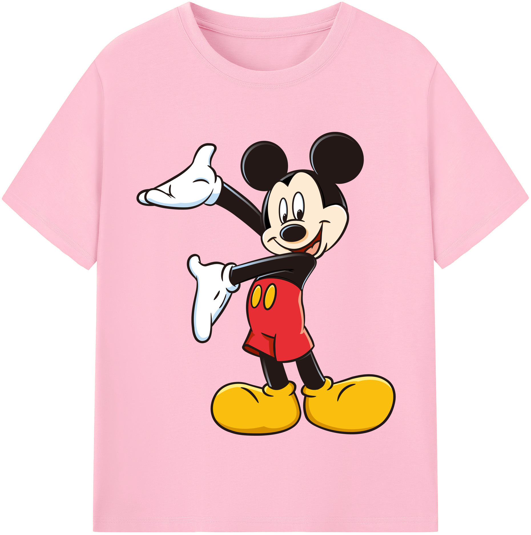 （画像用） ミッキーマウス Mickey Mouse 綿100％半袖Tシャツ（フロントプリント）