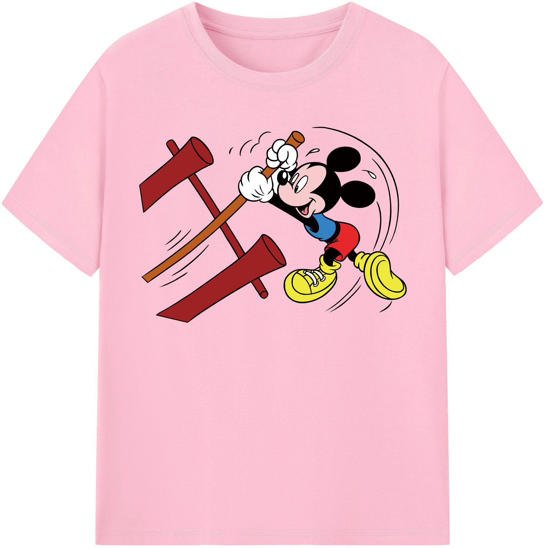 （画像用） ミッキーマウス Mickey Mouse 綿100％半袖Tシャツ（フロントプリント）