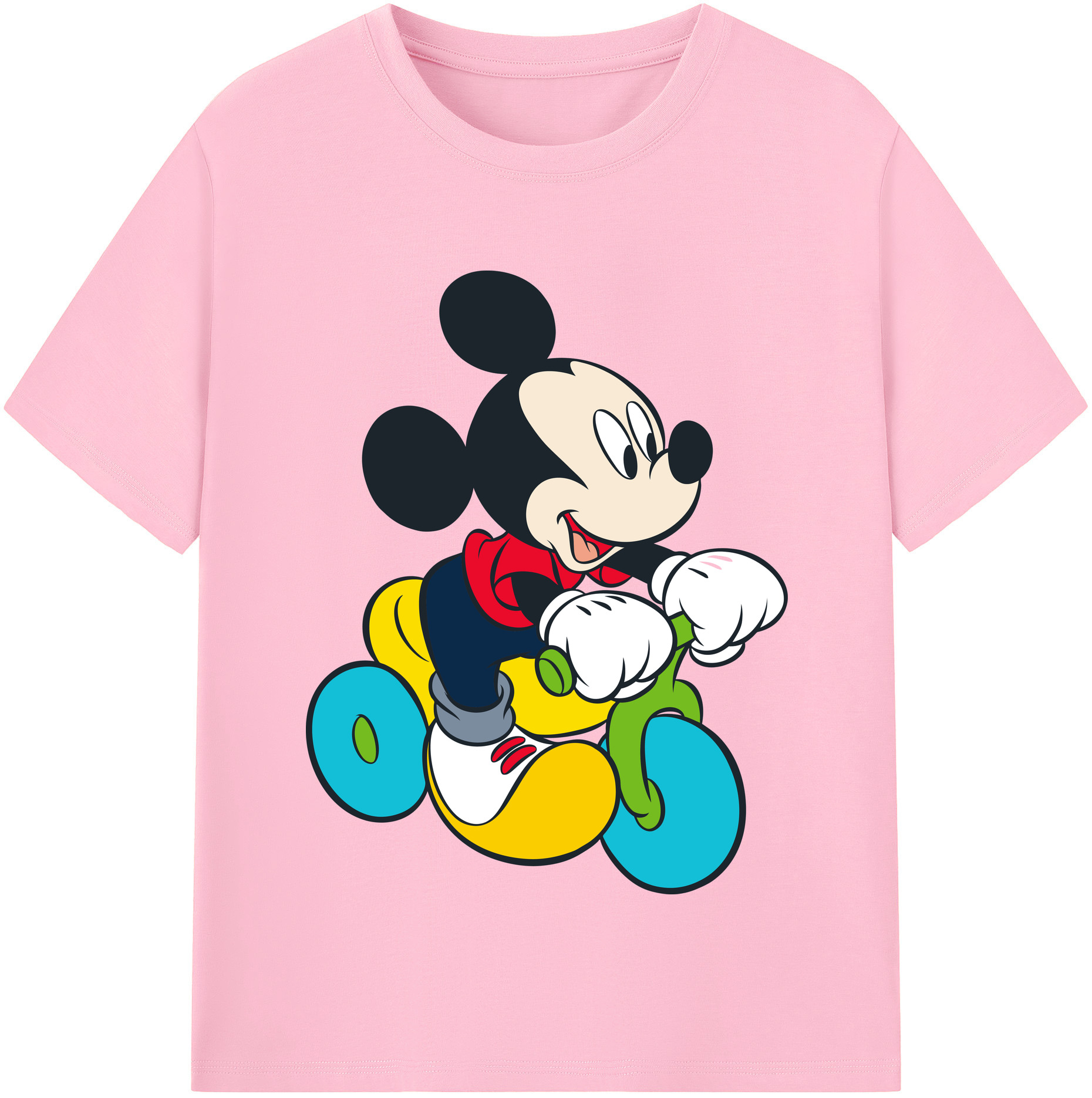 （画像用） ミッキーマウス Mickey Mouse 綿100％半袖Tシャツ（フロントプリント）