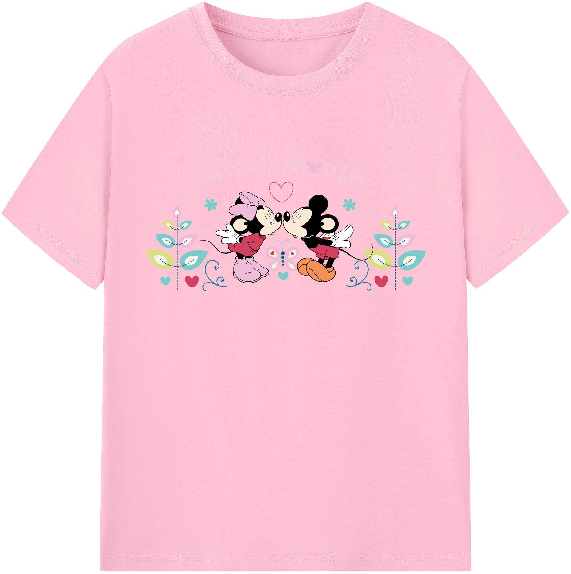 （画像用） ミッキーマウス Mickey Mouse 綿100％半袖Tシャツ（フロントプリント）