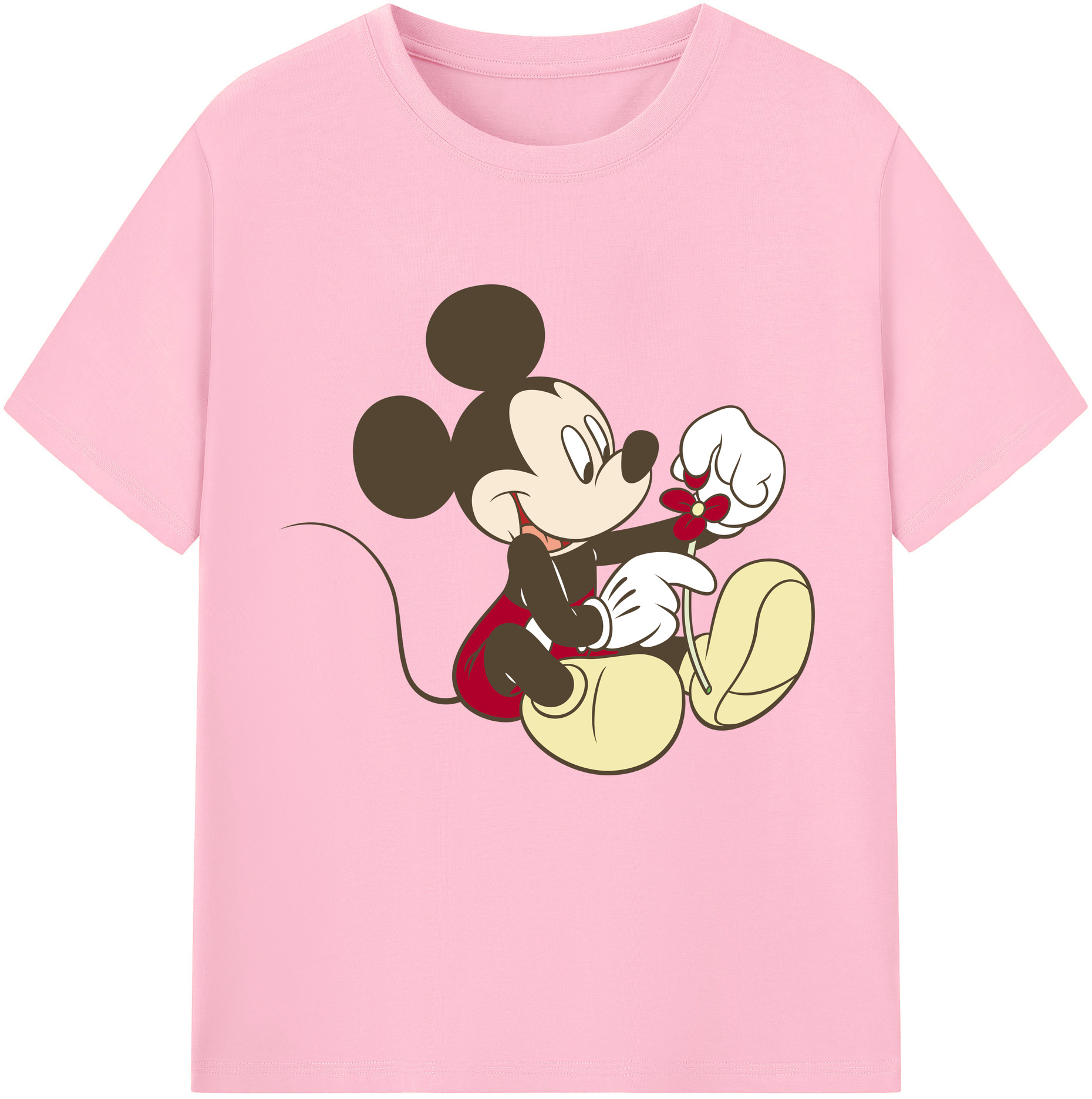 （画像用） ミッキーマウス Mickey Mouse 綿100％半袖Tシャツ（フロントプリント）