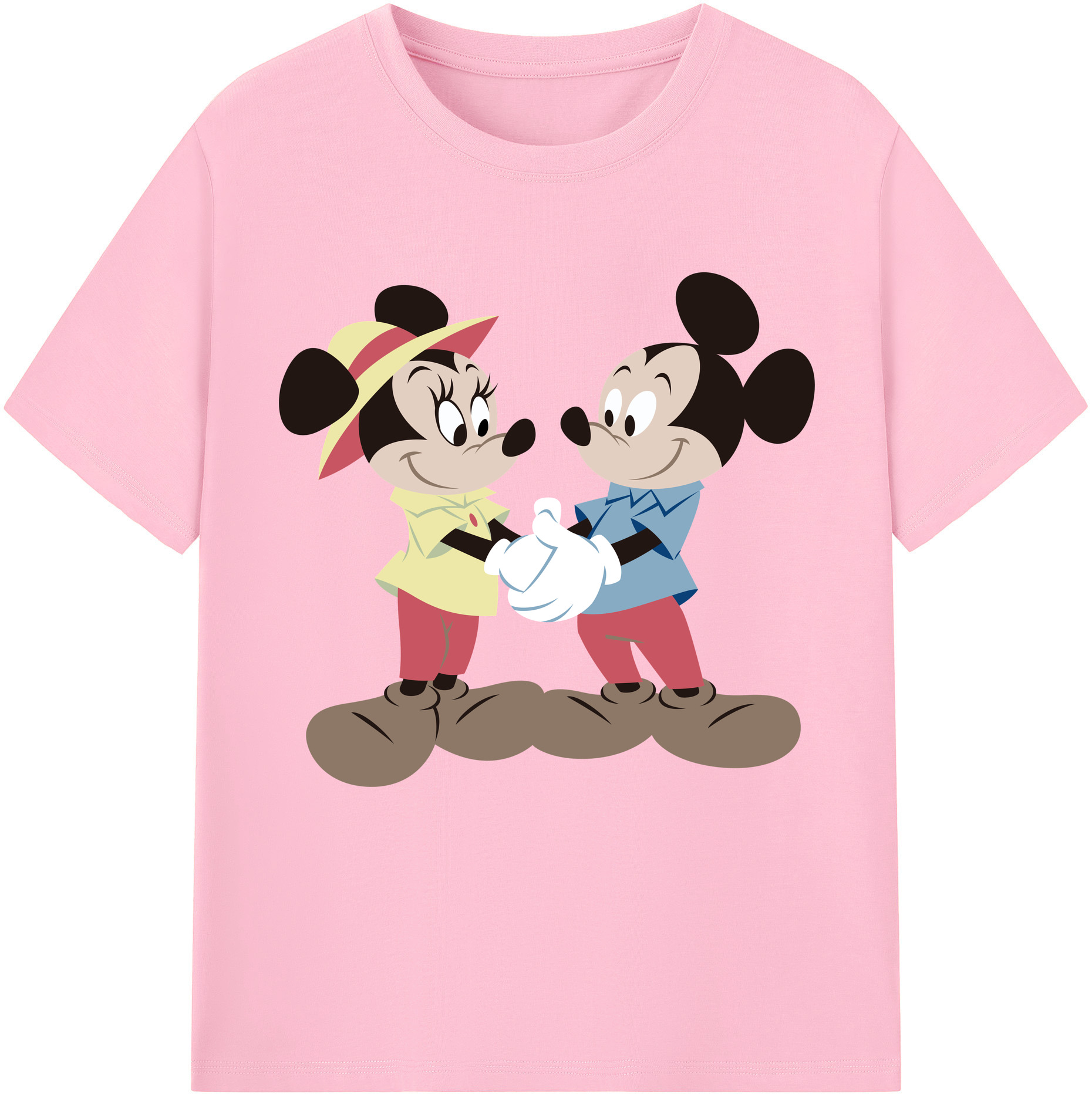 （画像用） ミッキーマウス Mickey Mouse 綿100％半袖Tシャツ（フロントプリント）
