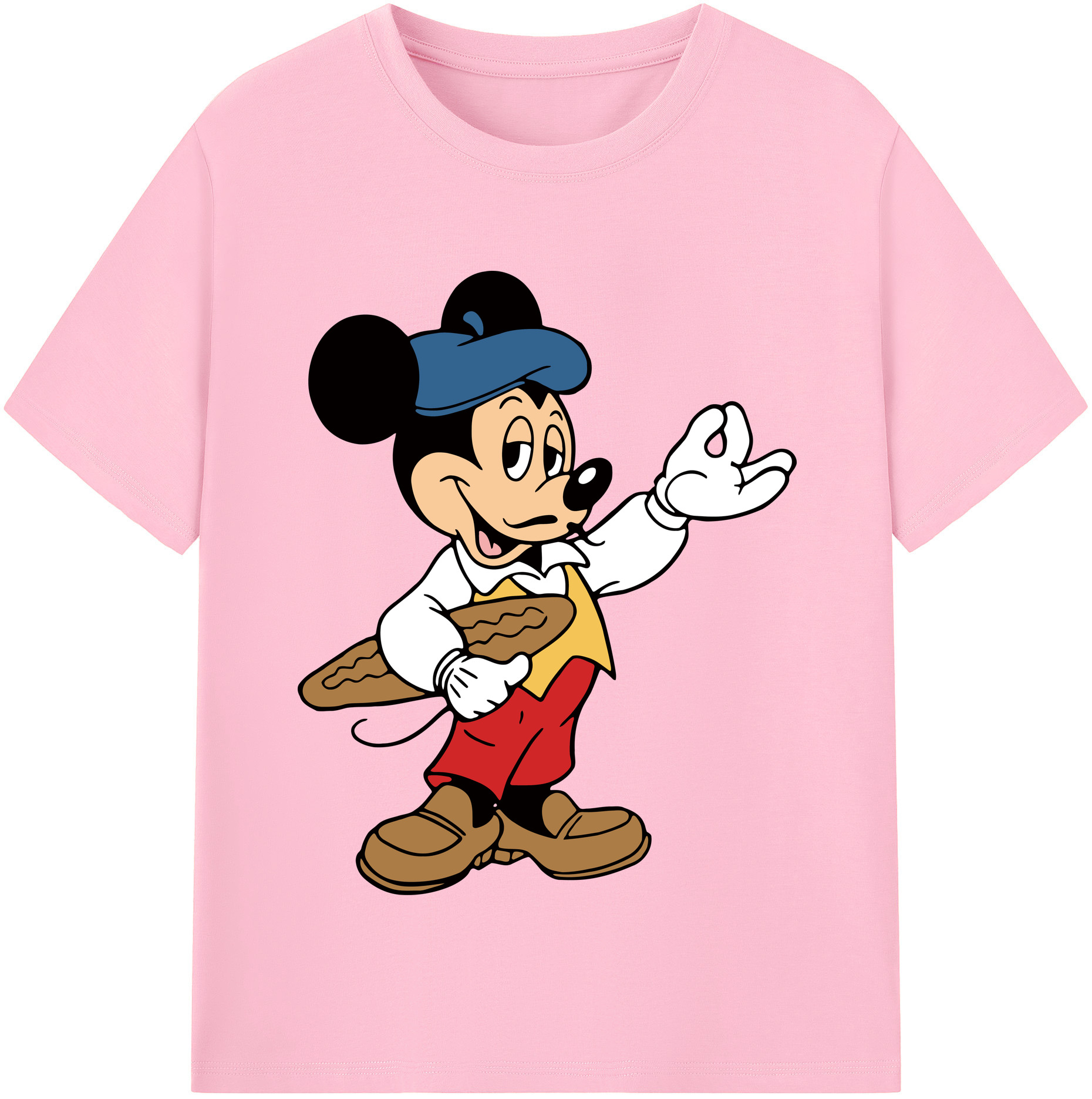 （画像用） ミッキーマウス Mickey Mouse 綿100％半袖Tシャツ（フロントプリント）
