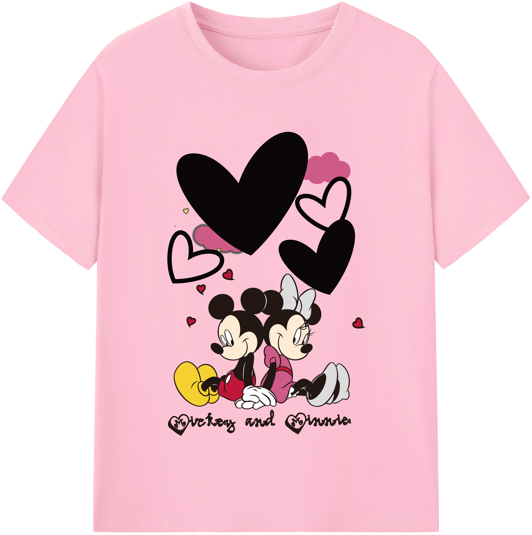（画像用） ミッキーマウス Mickey Mouse 綿100％半袖Tシャツ（フロントプリント）
